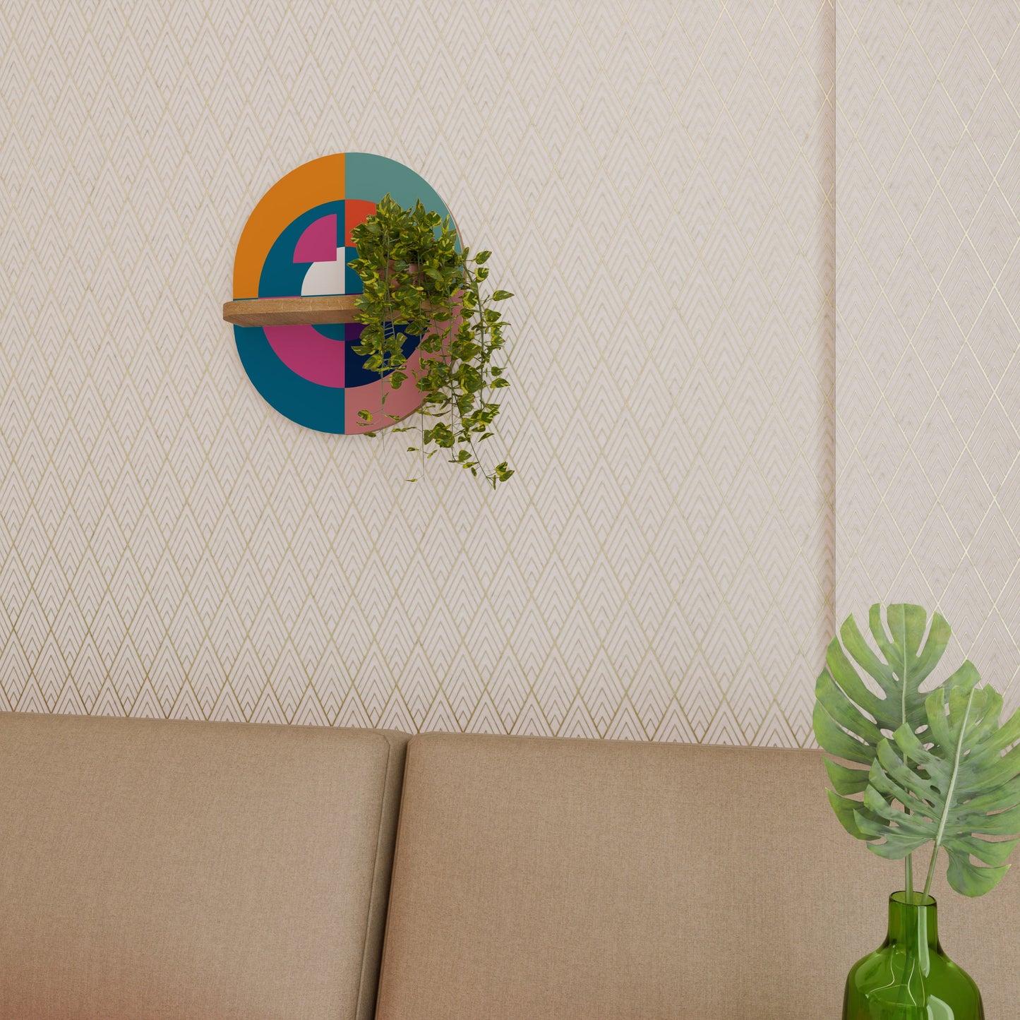 CREATING TOGETHER Mensola ovale in effetto rovere