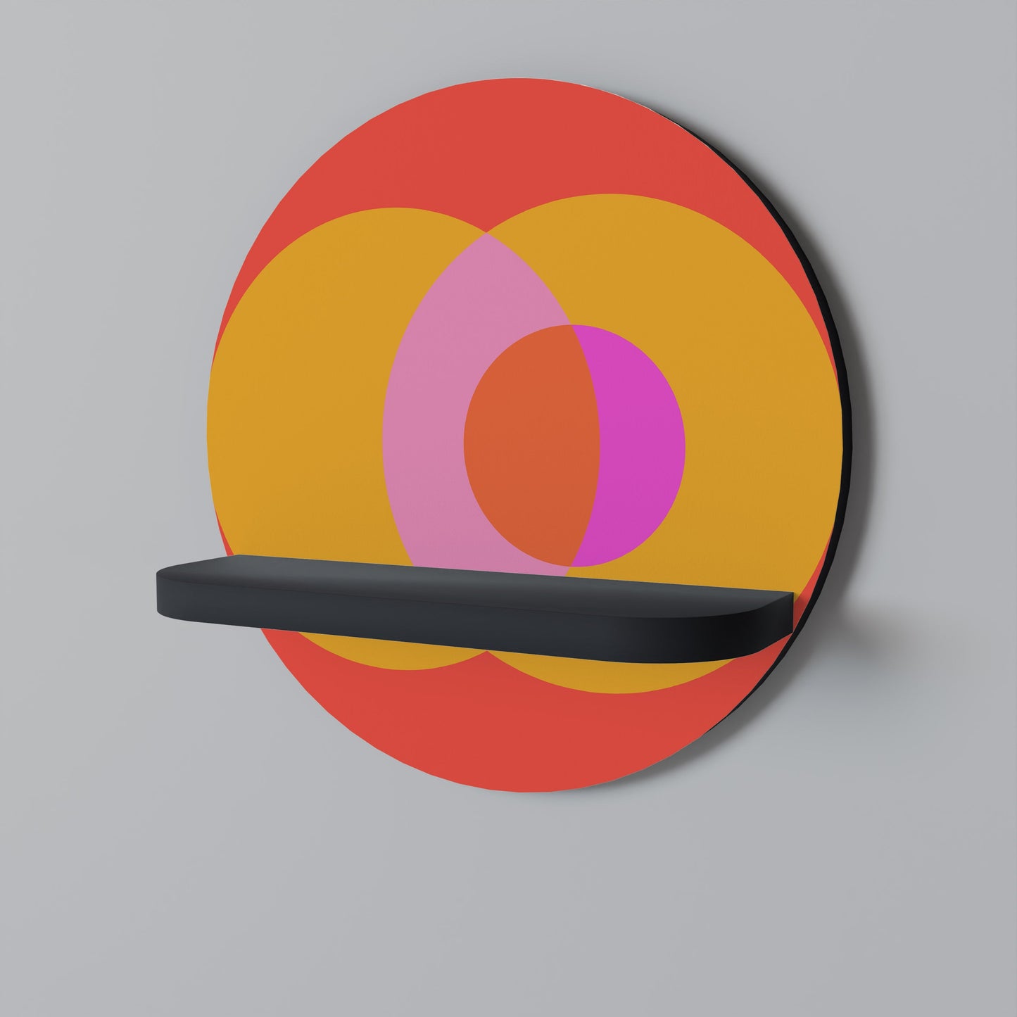 SOUL BROTHERHOOD Round Art Shelf In Black Finish