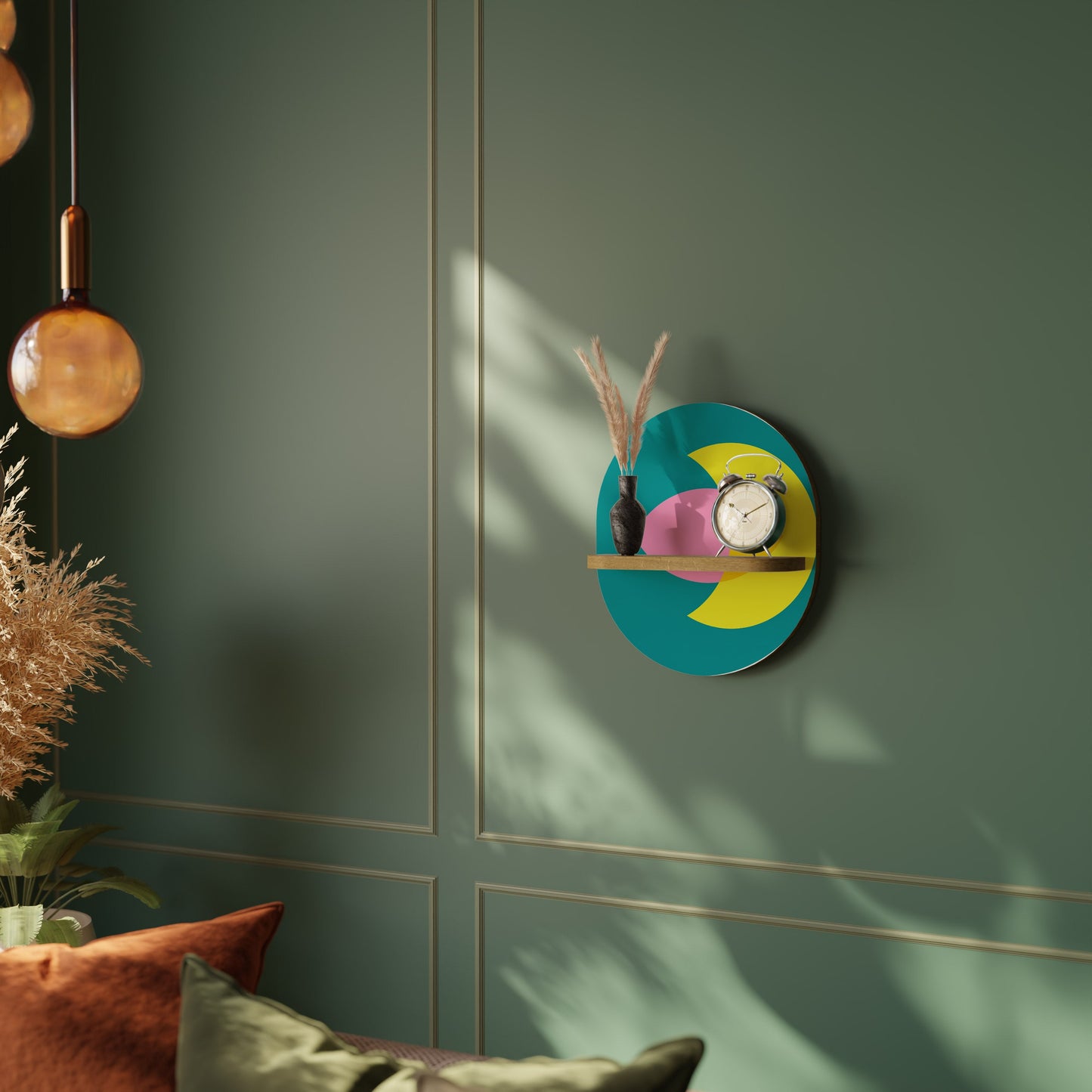 SUPPORTO SPIRITUALE Mensola ovale per arte in effetto rovere