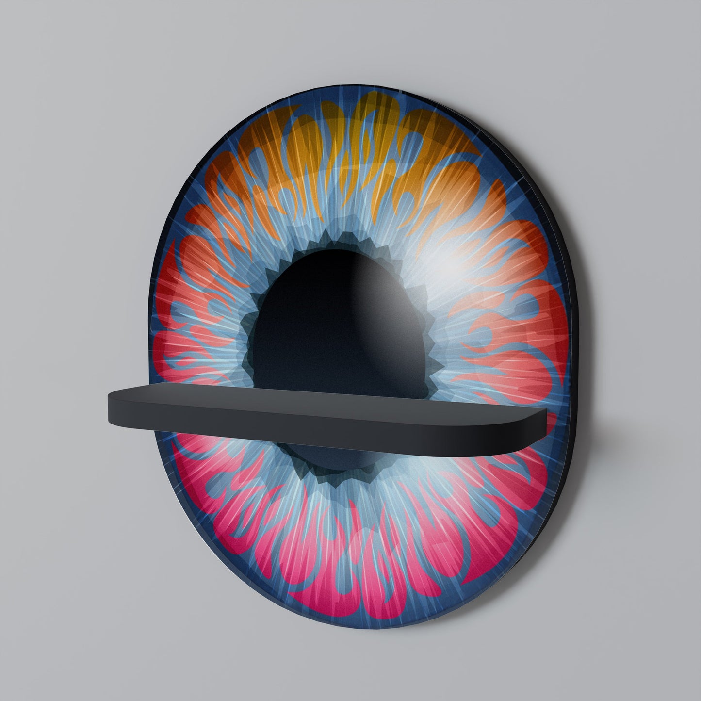 Mensola ovale FANTASY EYE in finitura nera