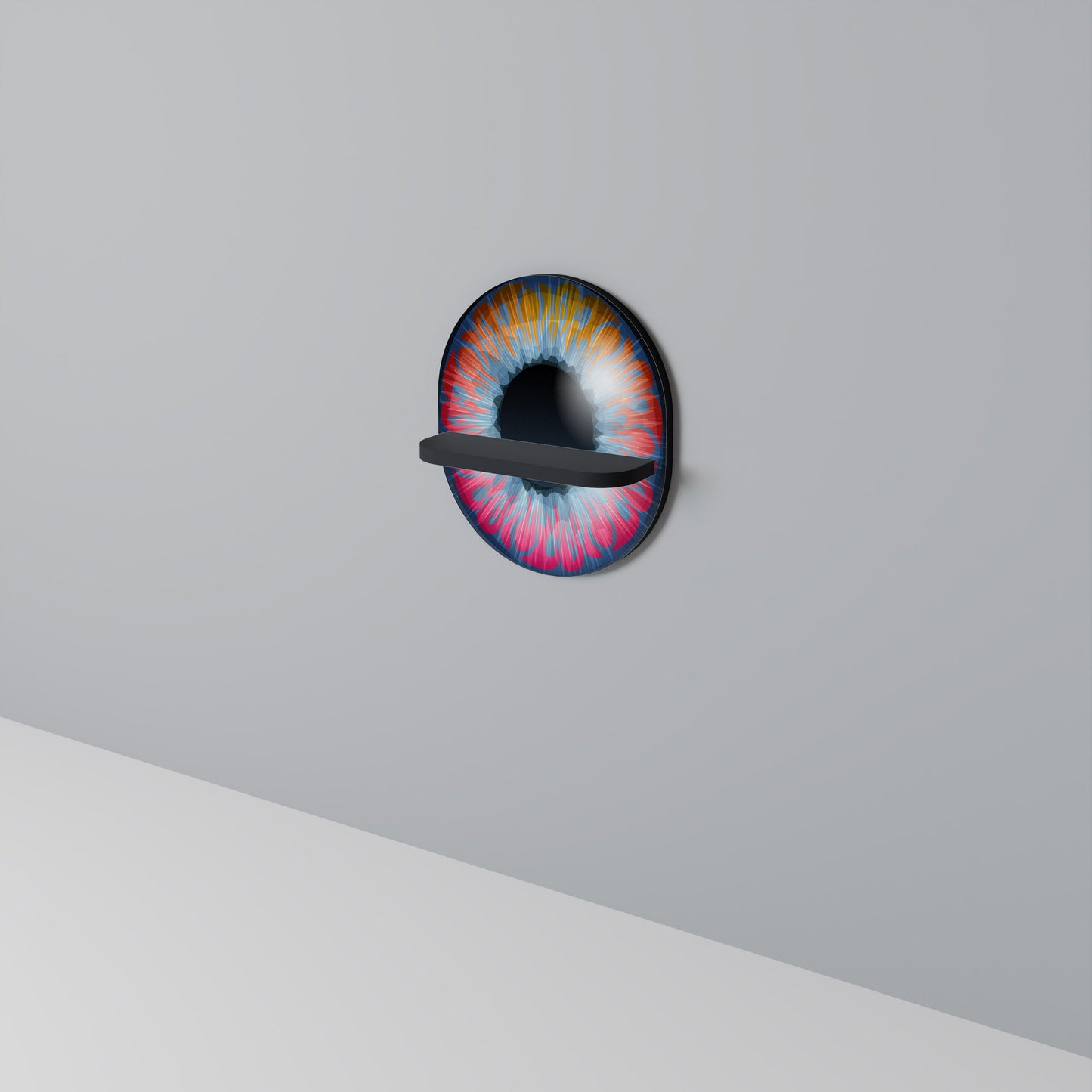 Mensola ovale FANTASY EYE in finitura nera