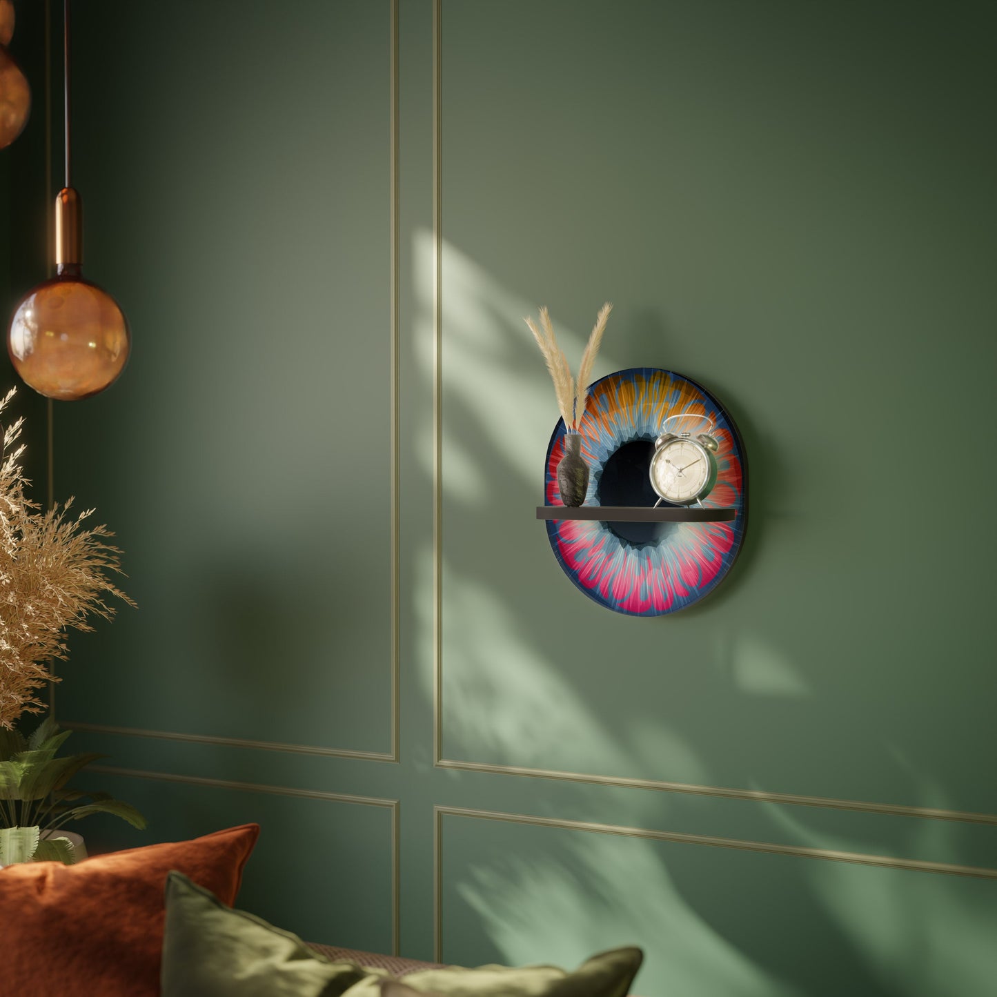 Mensola ovale FANTASY EYE in finitura nera
