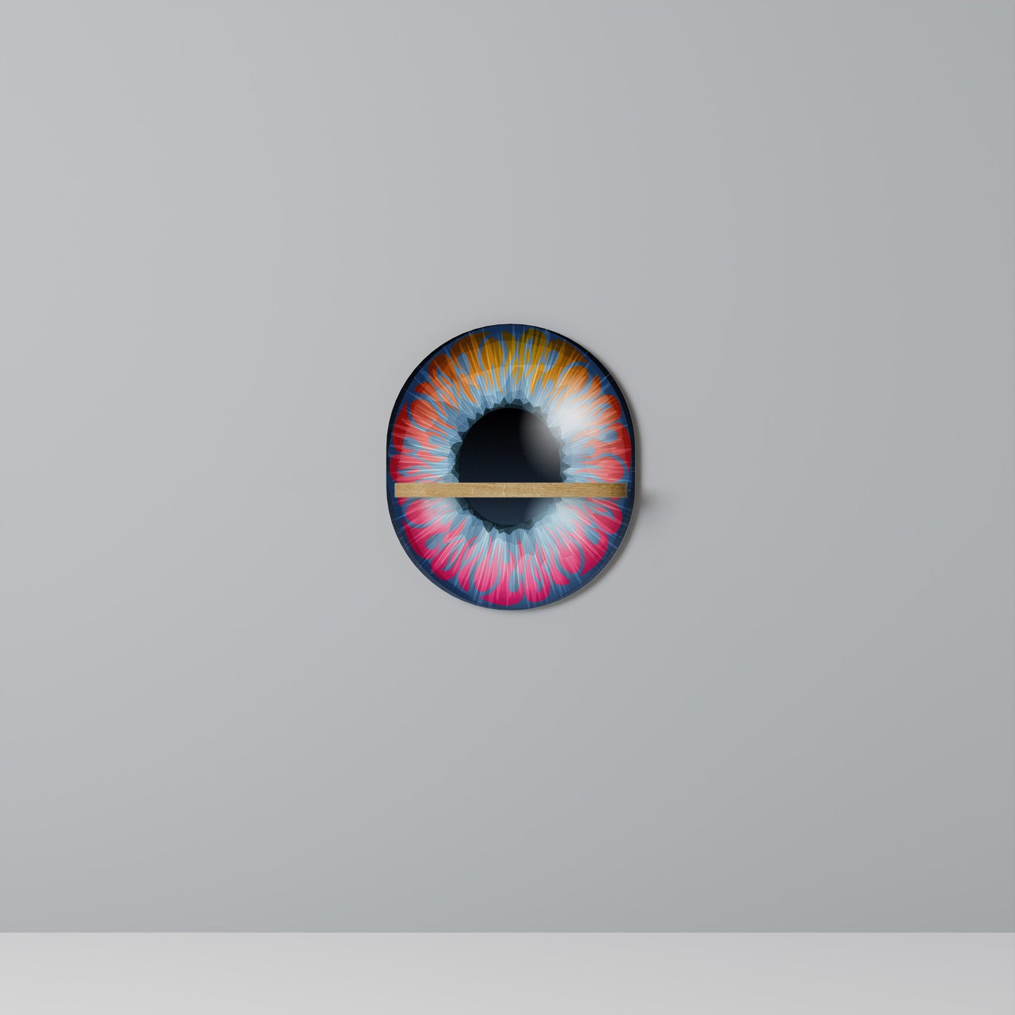 FANTASY EYE Mensola ovale per opere d'arte in effetto rovere