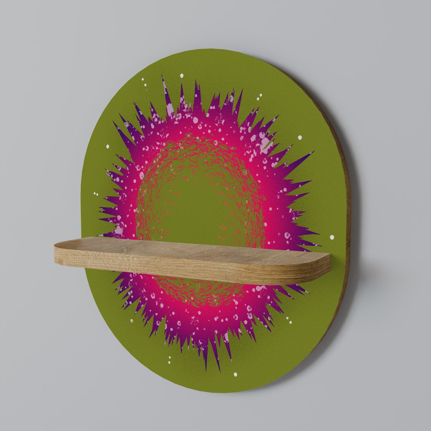 EXPLOSION ESSENCE Mensola ovale per opere d'arte in effetto rovere