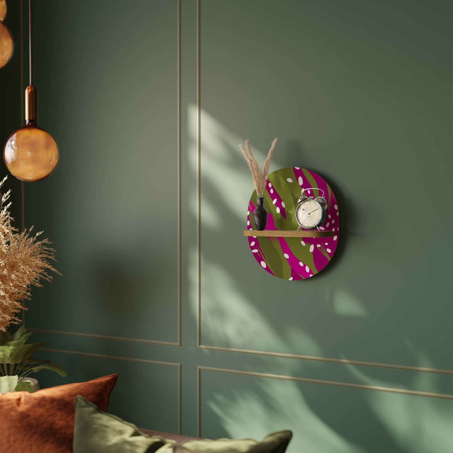 Mensola ovale ENCHANTED TIGER in effetto rovere
