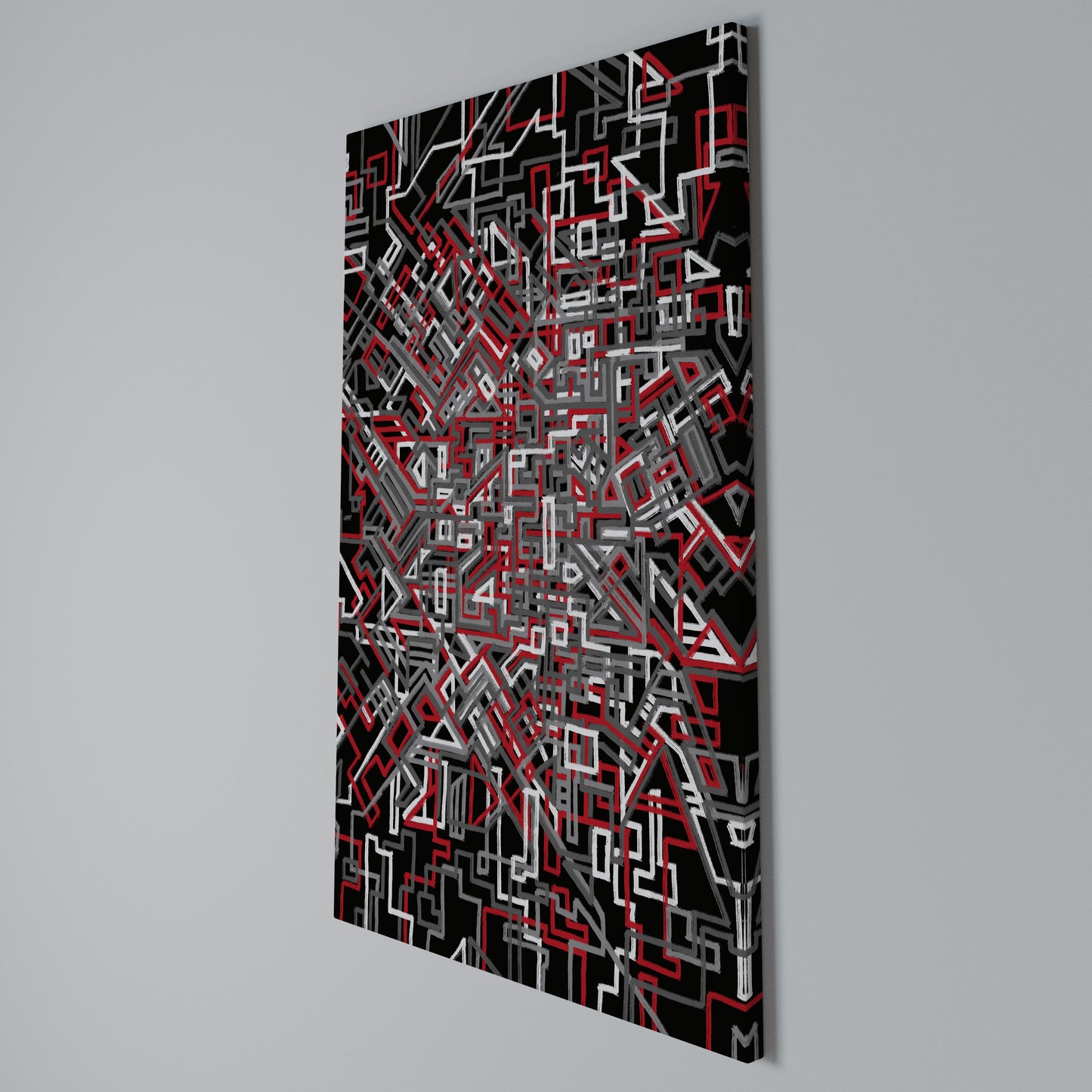 BROKEN LINES Vertical Canvas Print