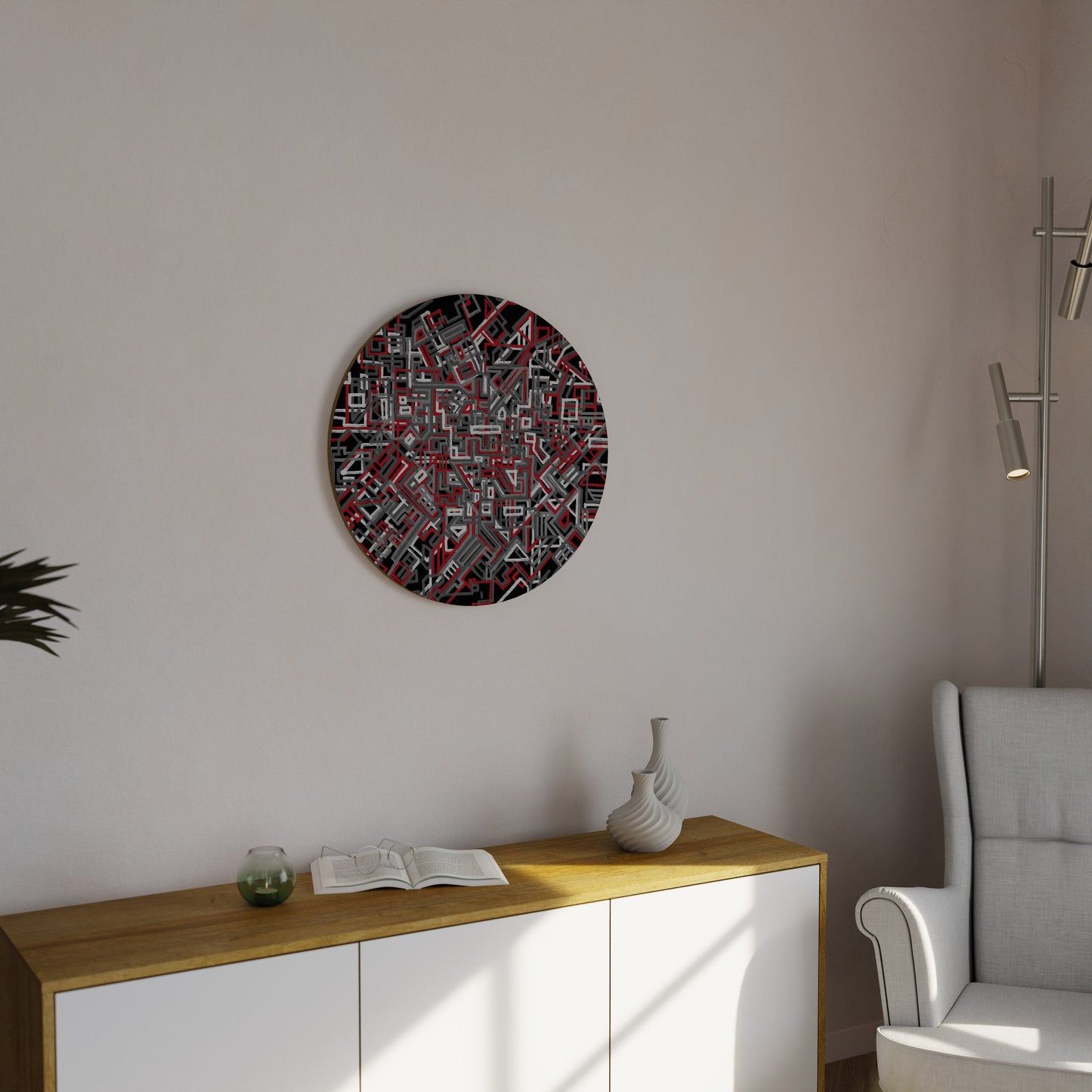 BROKEN LINES Round Wall Art