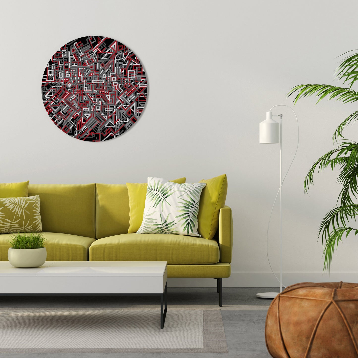 BROKEN LINES Round Wall Art