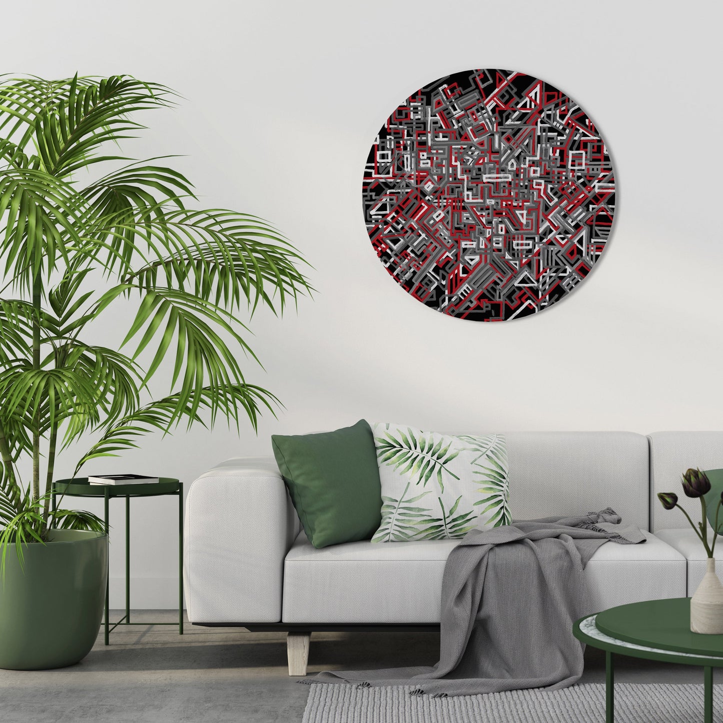 BROKEN LINES Round Wall Art