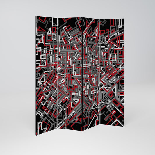 BROKEN LINES Divisorio decorativo per ambienti a 4 pannelli