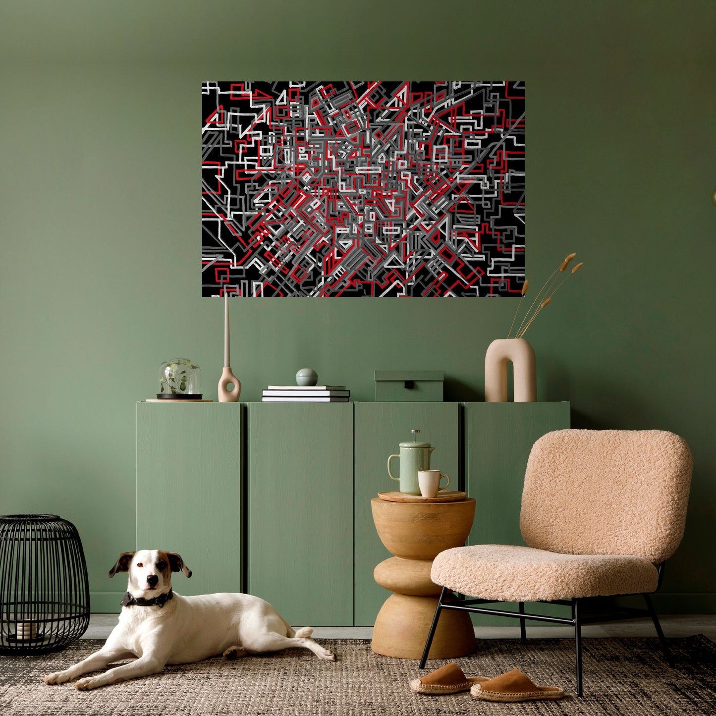 Poster orizzontale staccabile e attaccabile LINEE SPEZZATE
