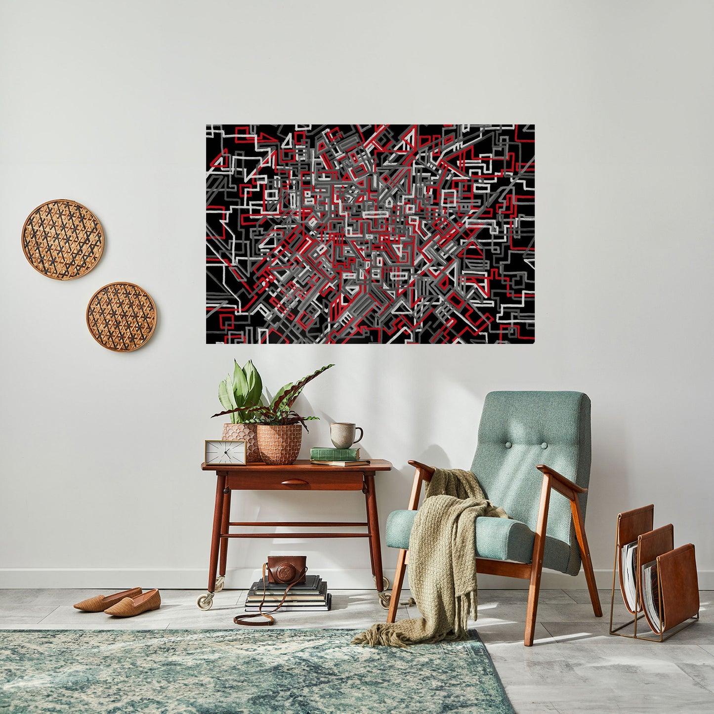 Poster orizzontale staccabile e attaccabile LINEE SPEZZATE