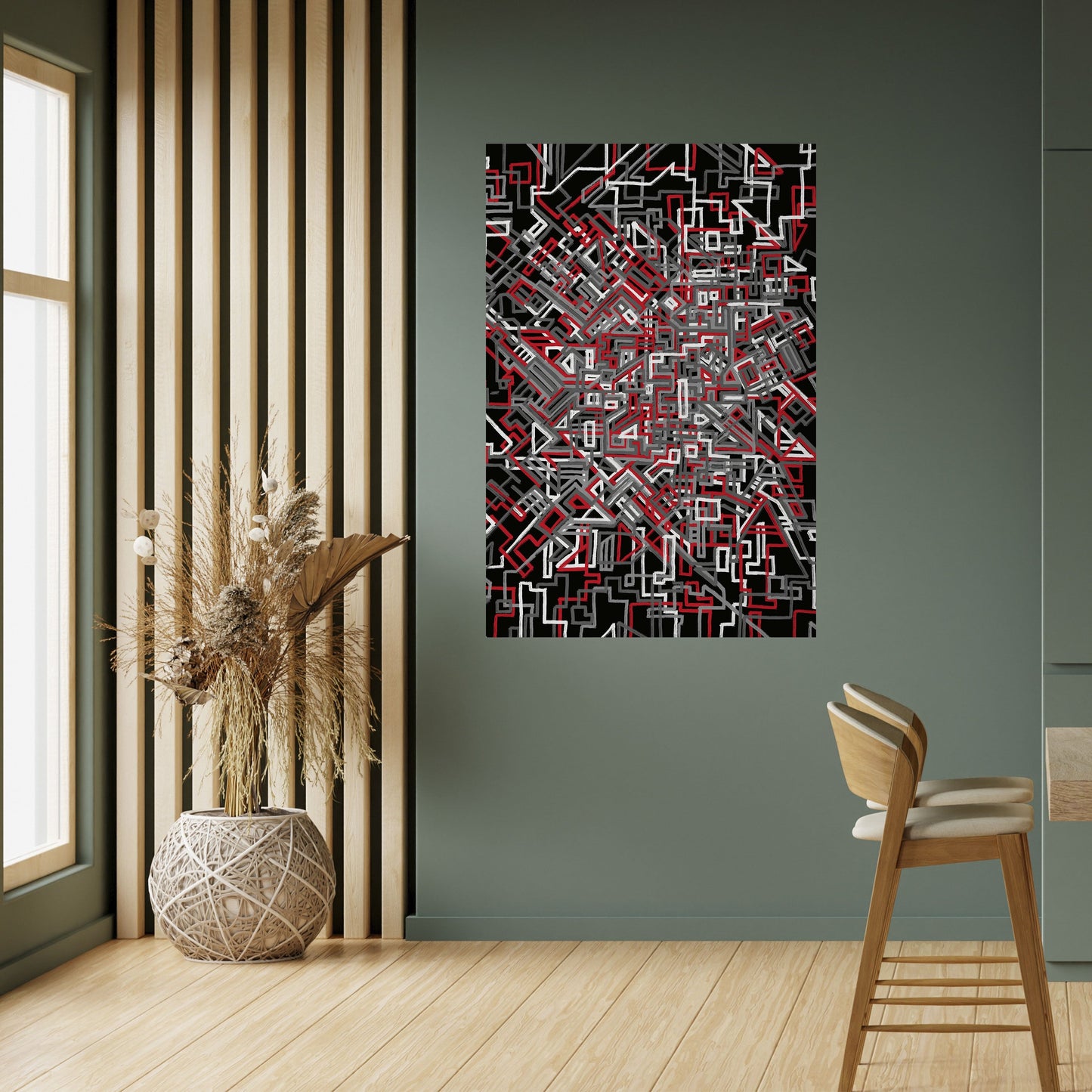 Poster verticale staccabile e attaccabile LINEE SPEZZATE