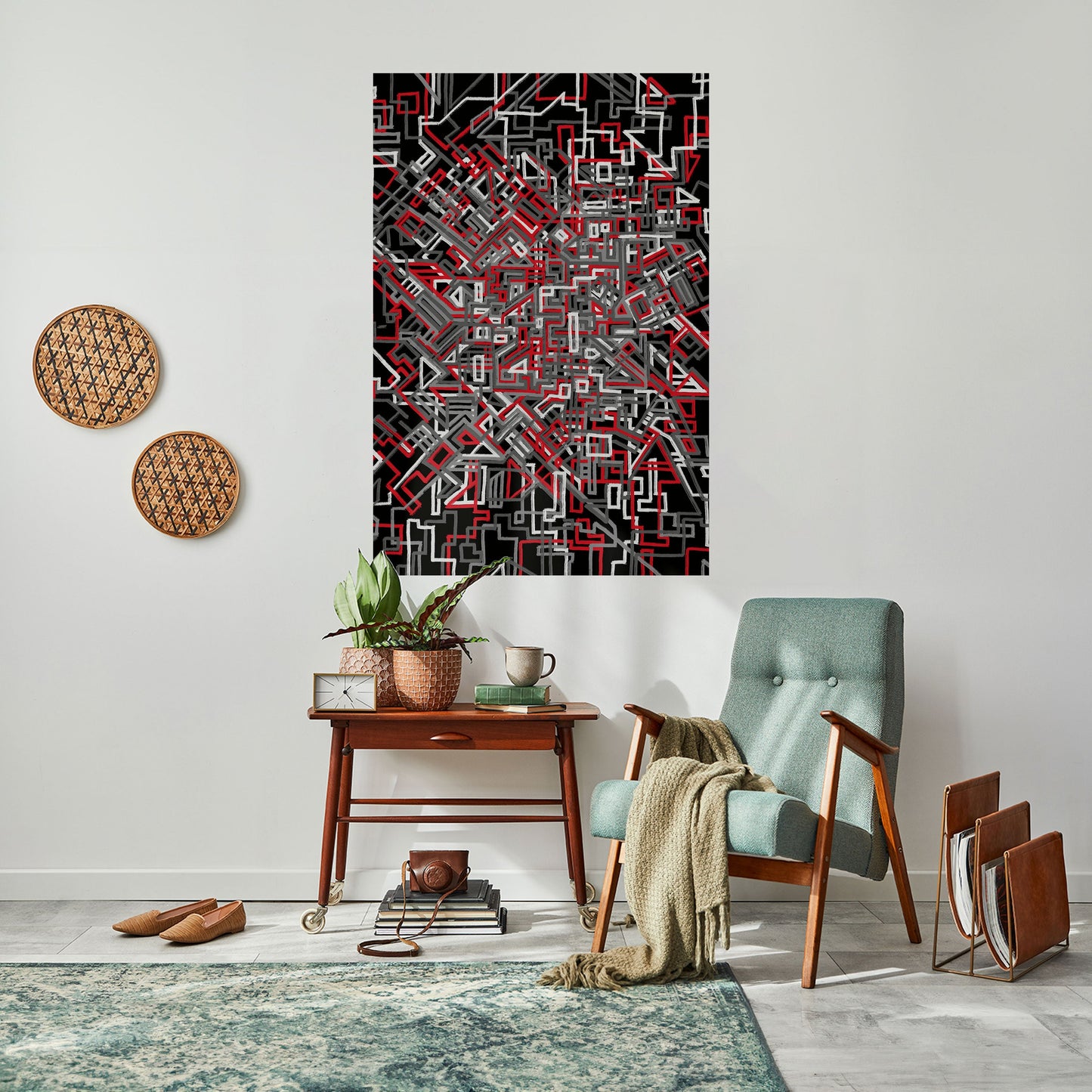 Poster verticale staccabile e attaccabile LINEE SPEZZATE