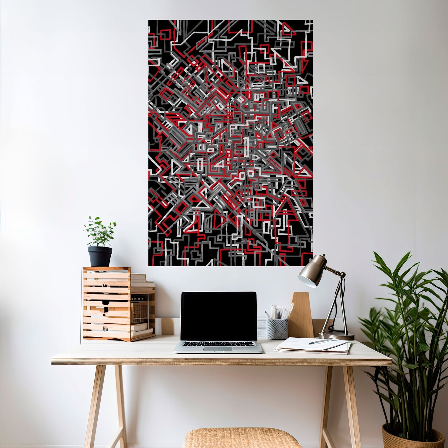 Poster verticale staccabile e attaccabile LINEE SPEZZATE