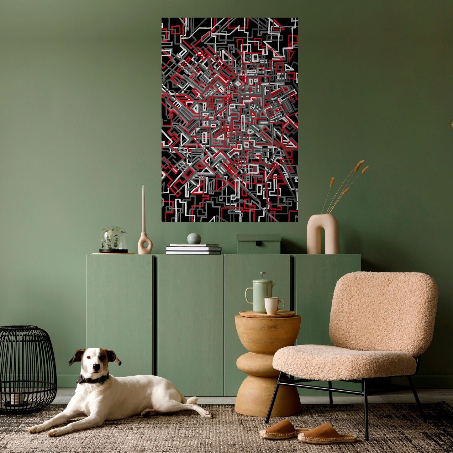 Poster verticale staccabile e attaccabile LINEE SPEZZATE