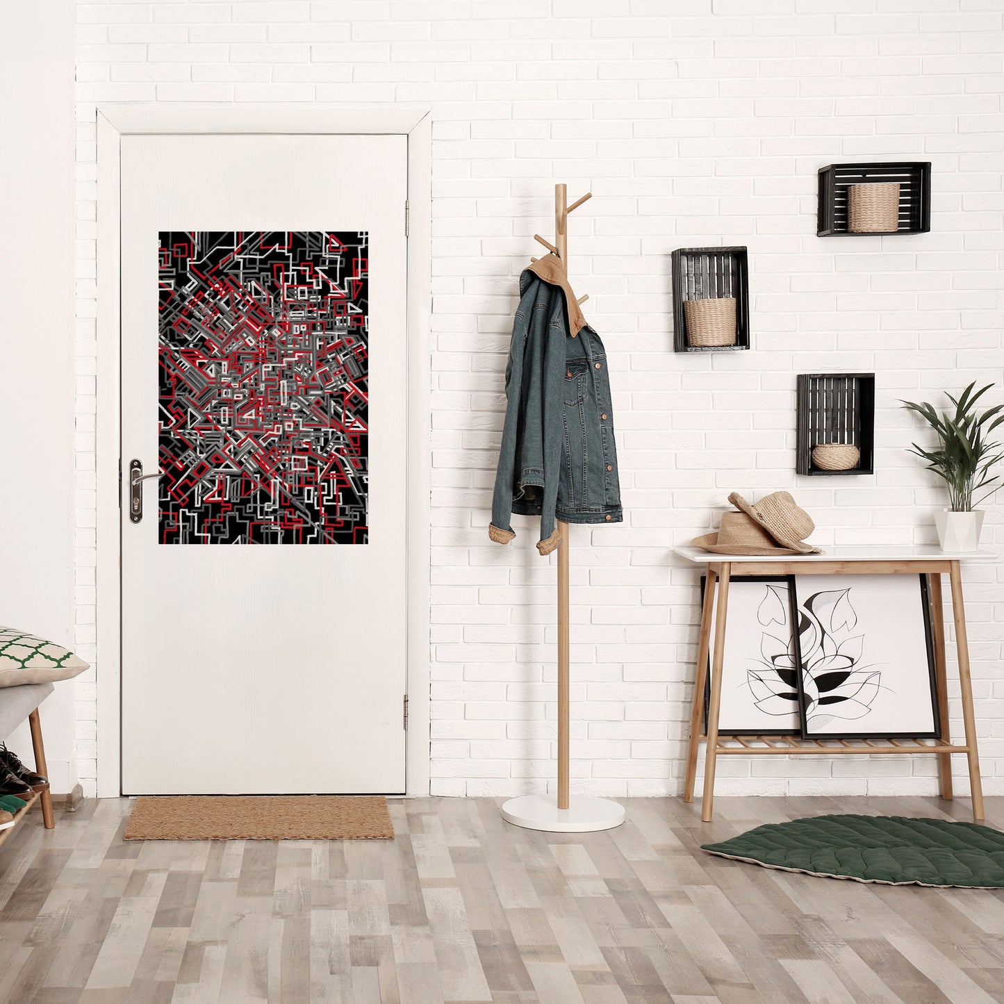 Poster verticale staccabile e attaccabile LINEE SPEZZATE