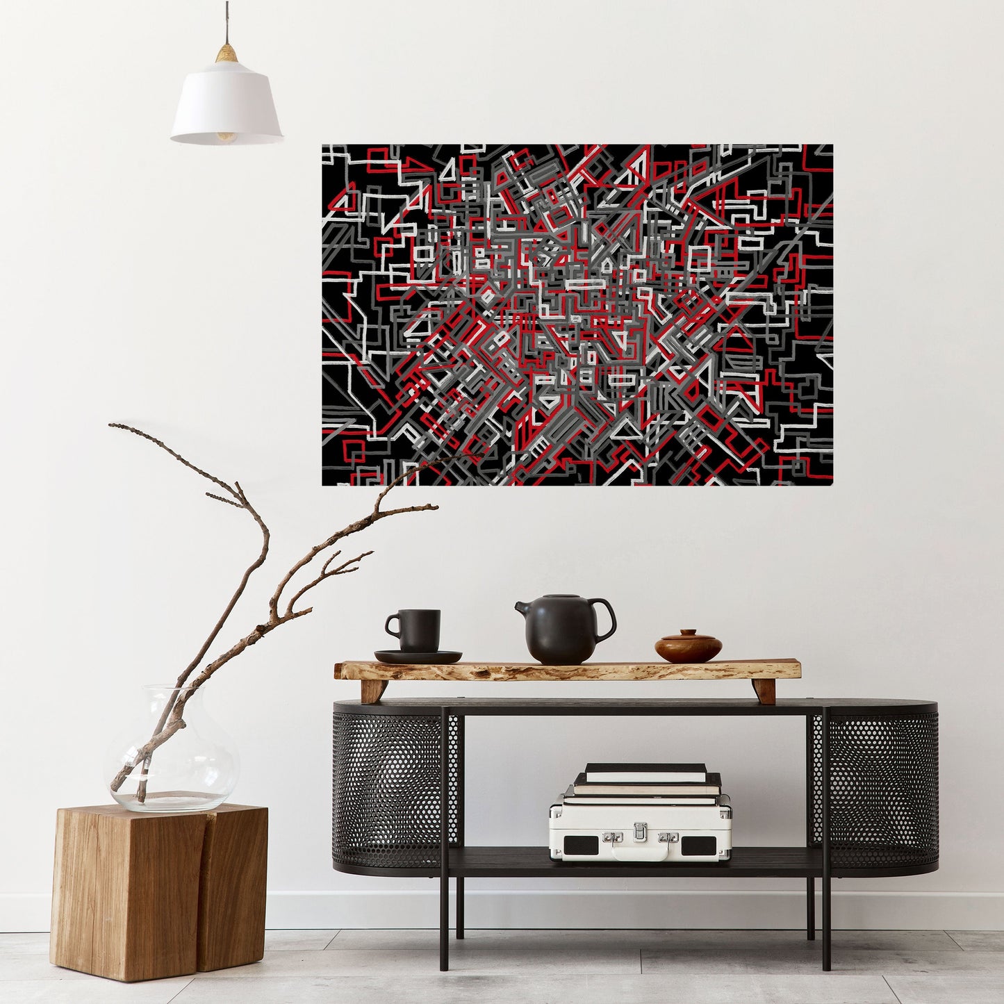 Poster orizzontale staccabile e attaccabile LINEE SPEZZATE
