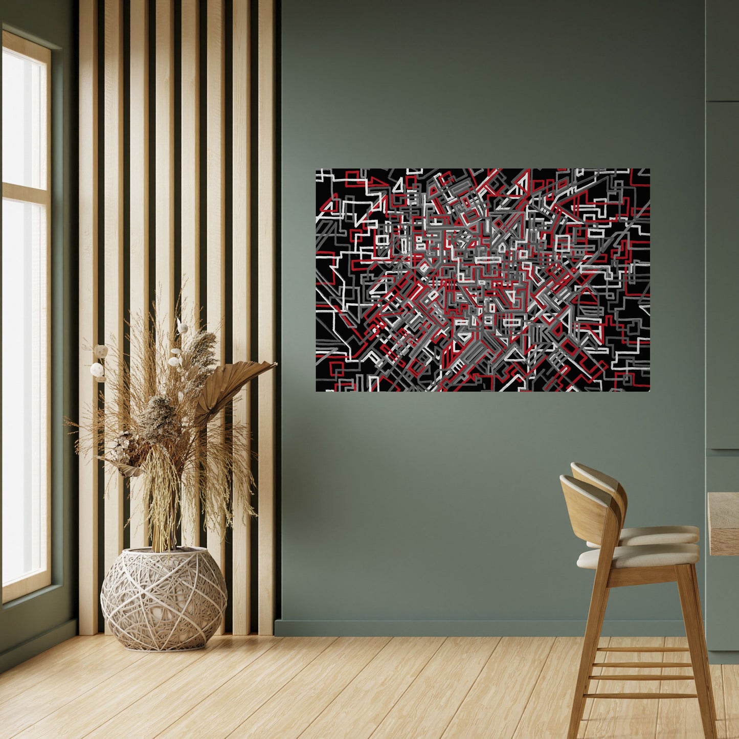 Poster orizzontale staccabile e attaccabile LINEE SPEZZATE