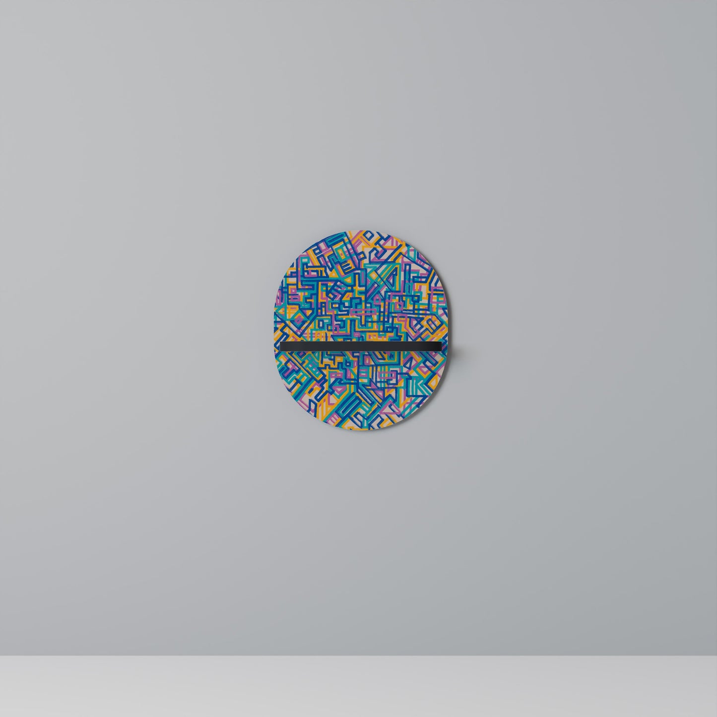 MEMORIES MAP Mensola ovale per opere d'arte in finitura nera