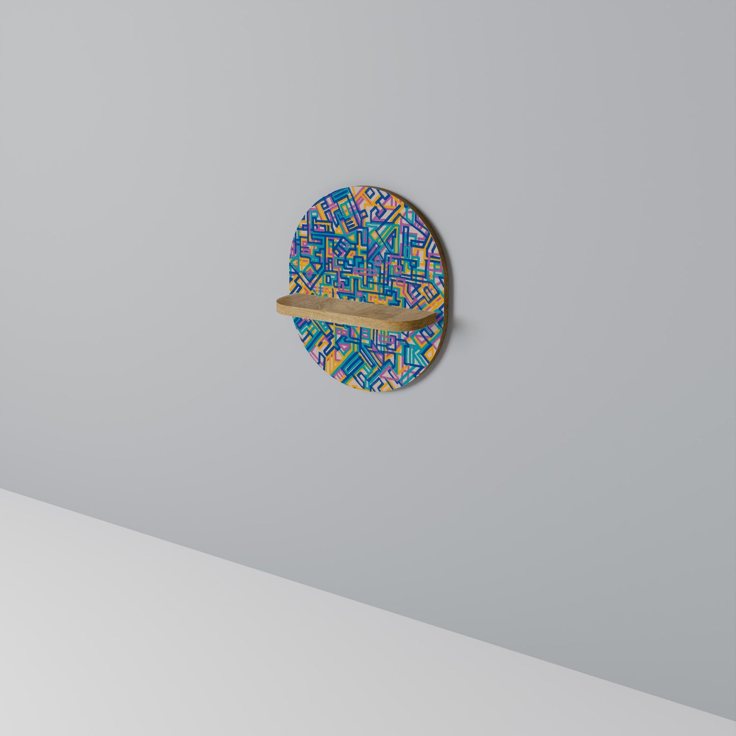 MEMORIES MAP Mensola ovale per opere d'arte in effetto rovere