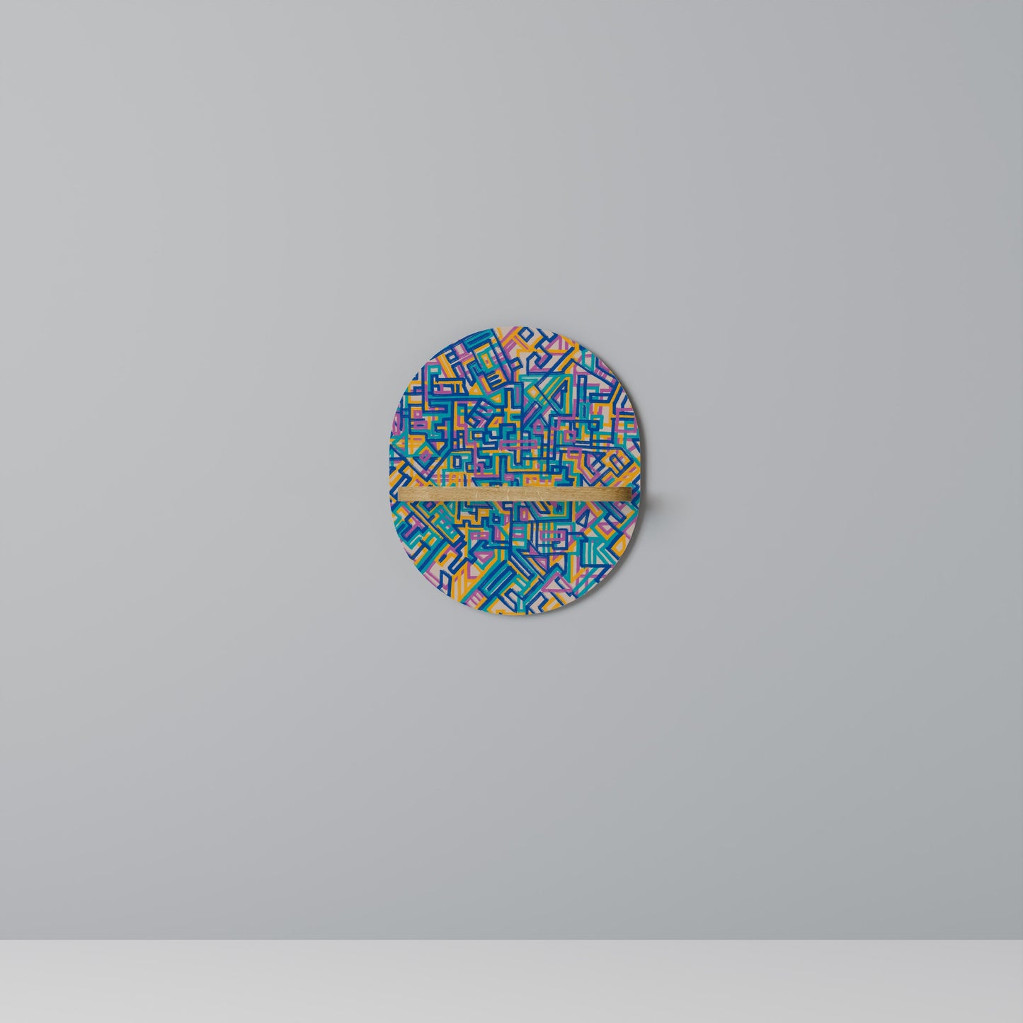 MEMORIES MAP Mensola ovale per opere d'arte in effetto rovere