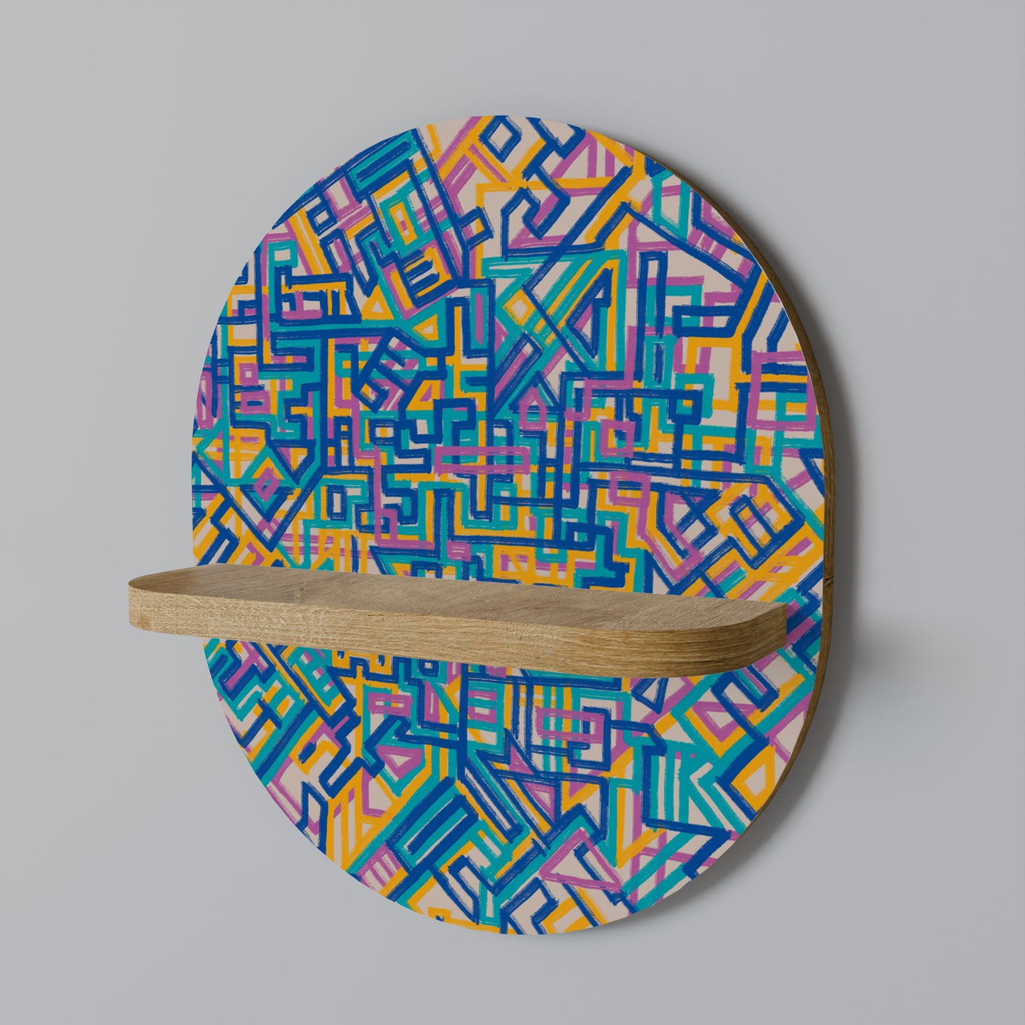 MEMORIES MAP Mensola ovale per opere d'arte in effetto rovere