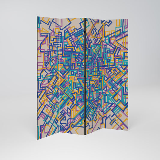 MEMORIES MAP Divisorio decorativo per ambienti a 4 pannelli