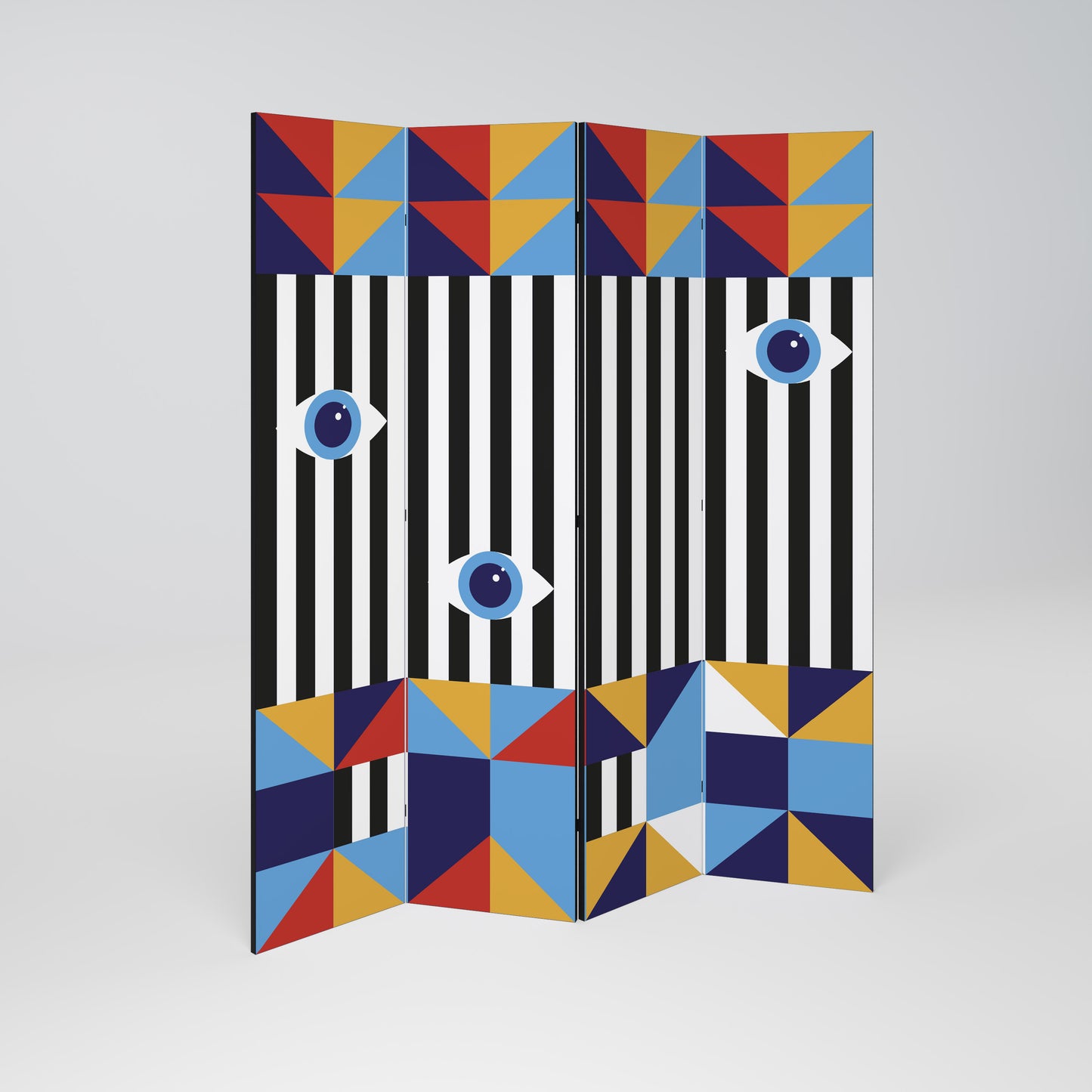 ASTRAZIONE E GEOMETRIA Divisorio decorativo a 4 pannelli
