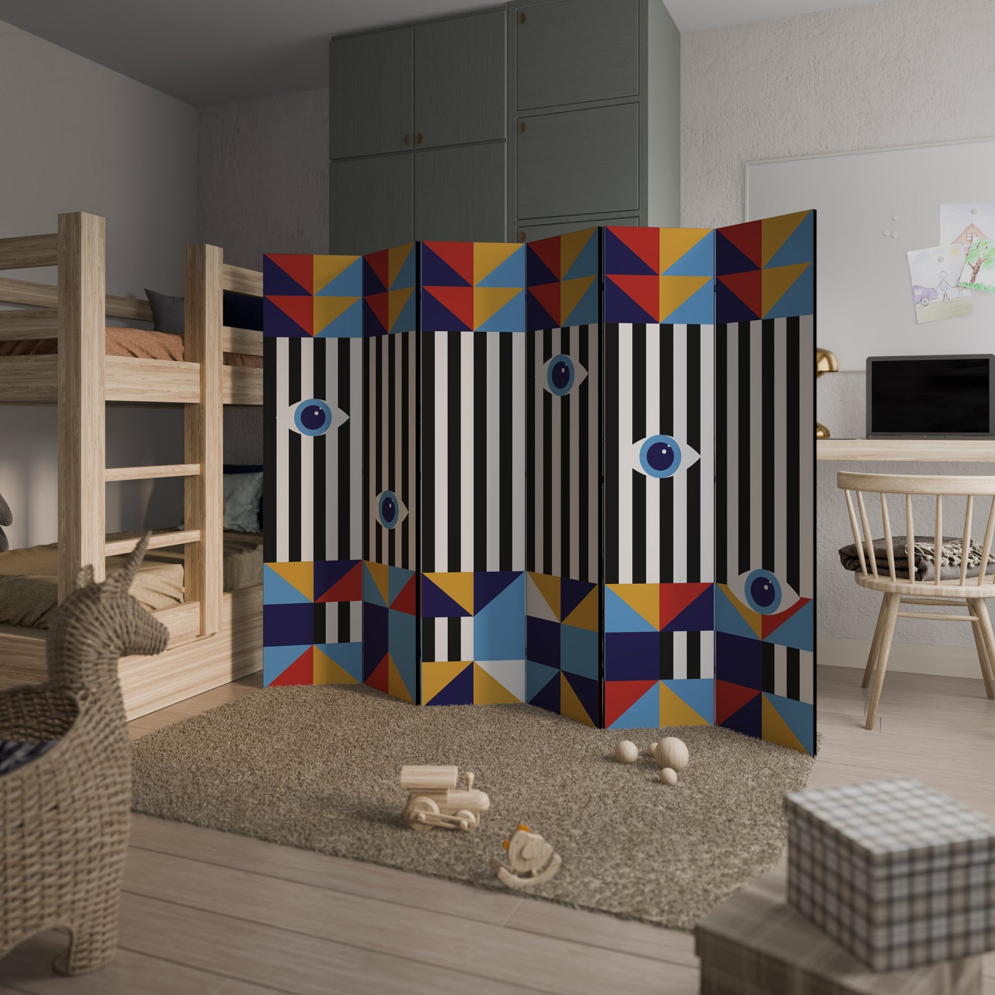 ASTRAZIONE E GEOMETRIA Divisorio decorativo per ambienti a 6 pannelli