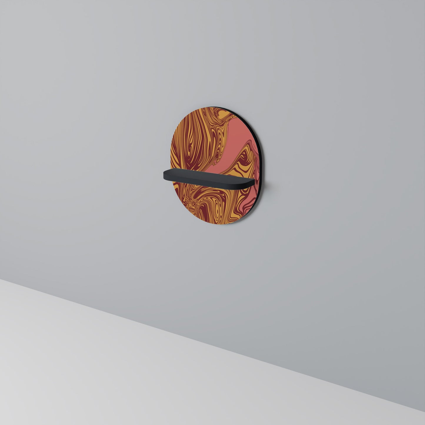 FLOATING THOUGHTS Oval Art Shelf In Black Finish