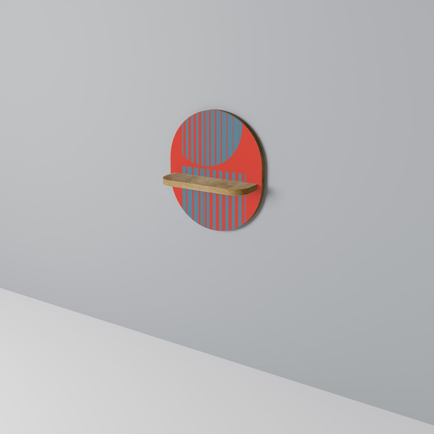 RISING GEOMETRY STARS Mensola ovale in effetto rovere