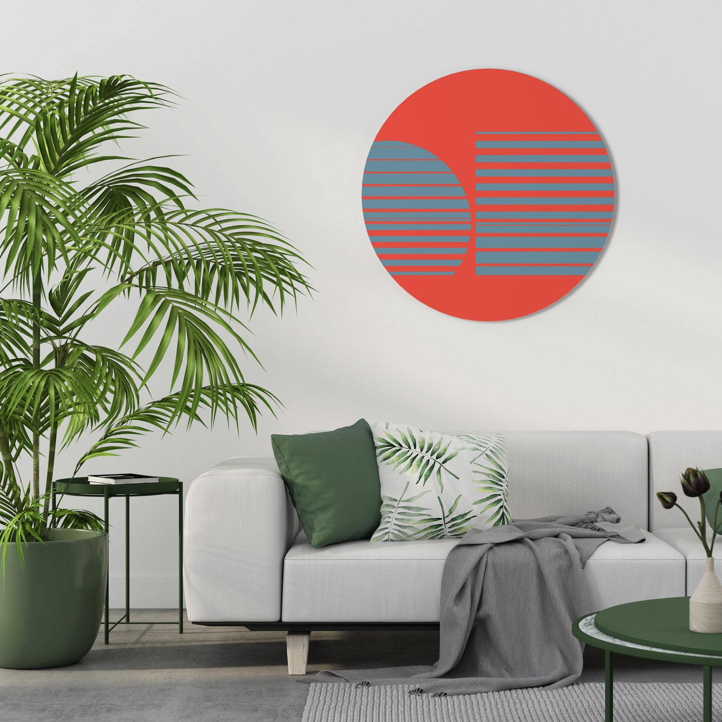 RISING GEOMETRY STARS Round Wall Art