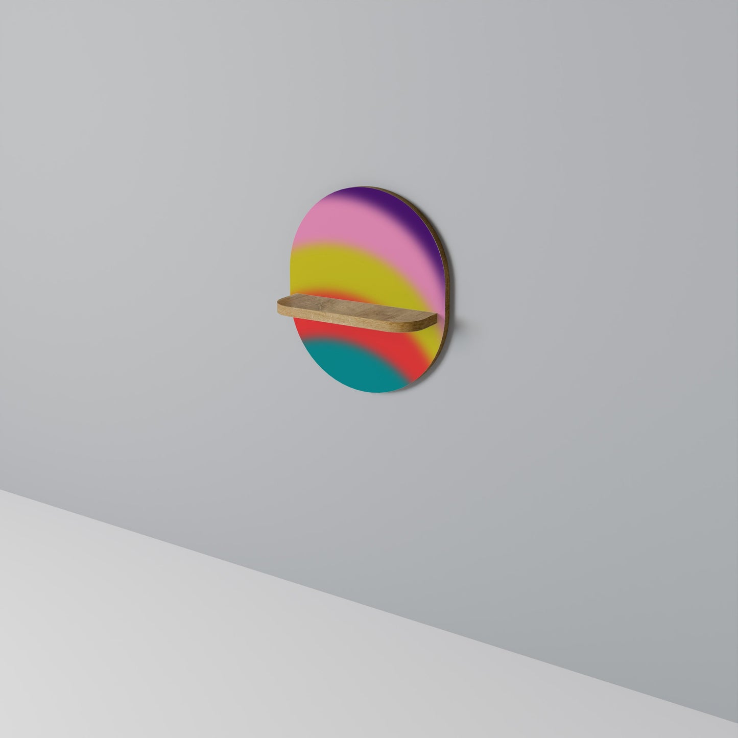 Mensola ovale RAINBOW TIME in effetto rovere