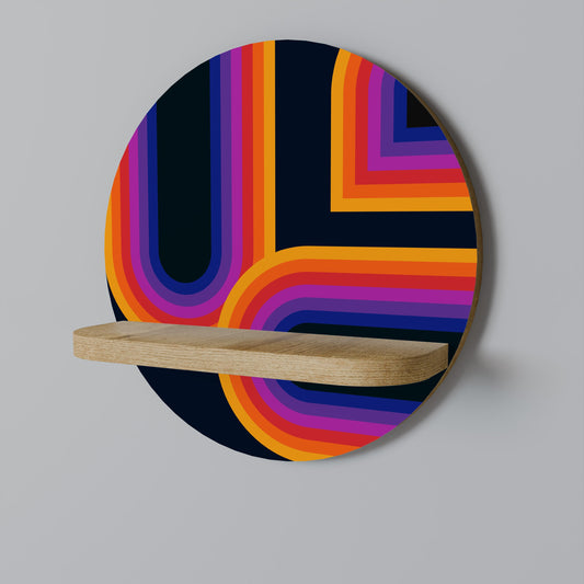 Mensola rotonda per arte BLINDATE BY THE LIGHTS in effetto rovere