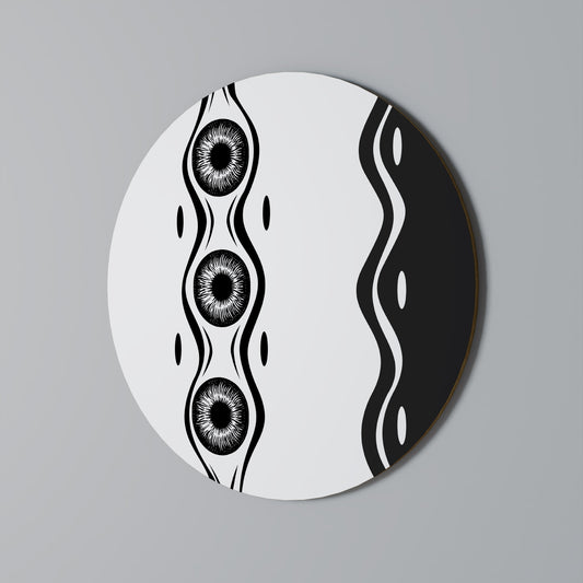 BOLD LINEAR DANCE Round Wall Art