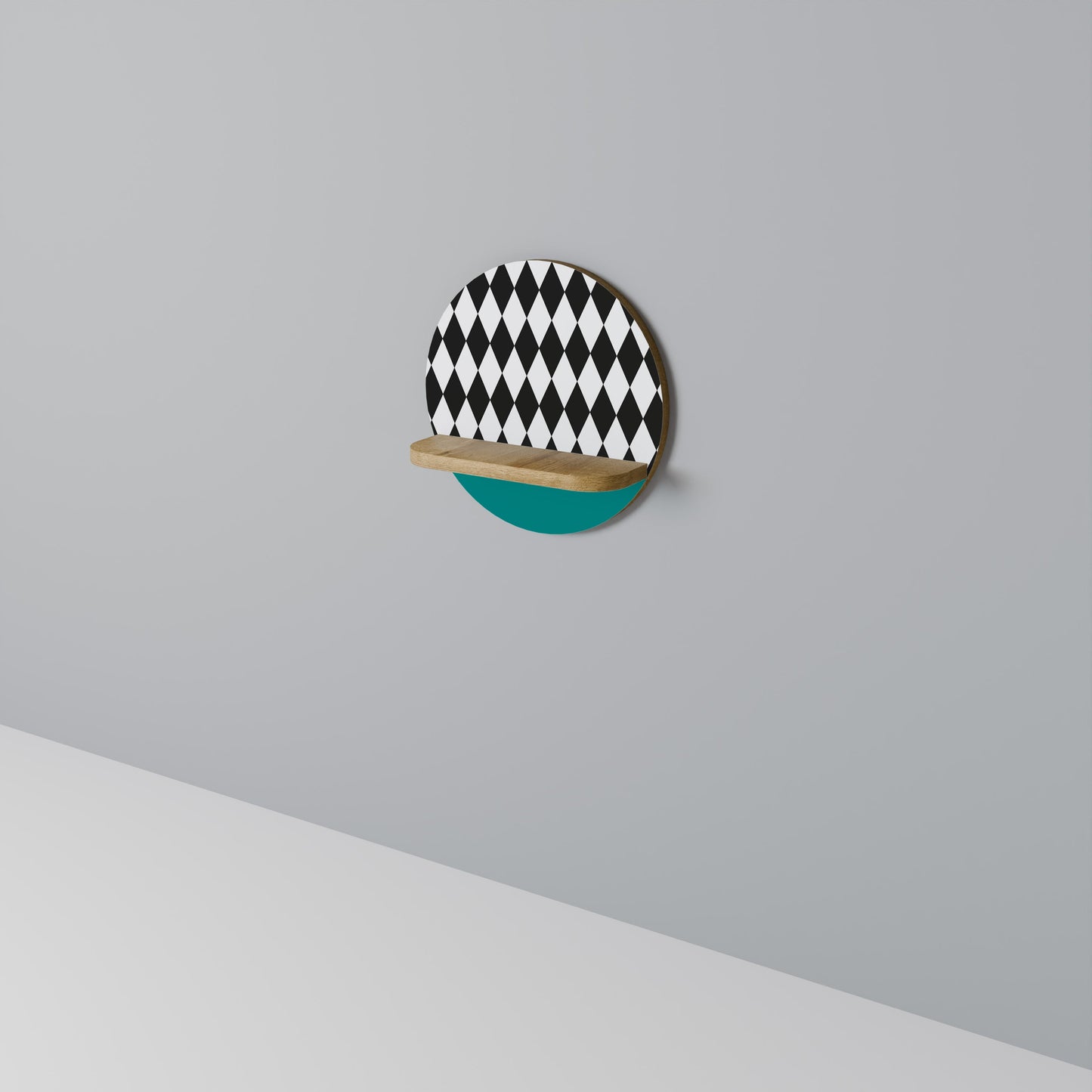 Mensola rotonda ANGULAR AESTHETIC in effetto rovere