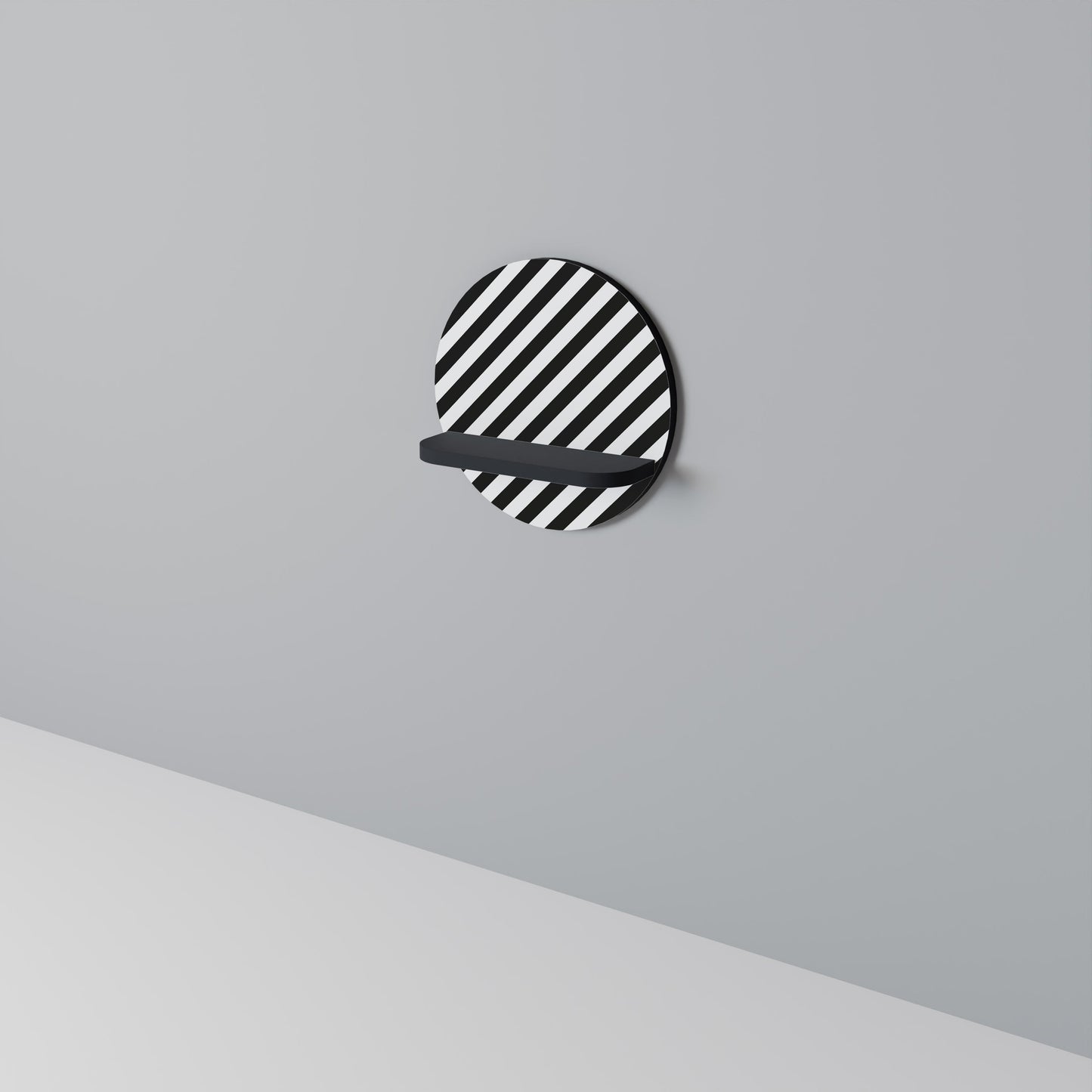 PARAGON PATTERNS Round Art Shelf In Black Finish