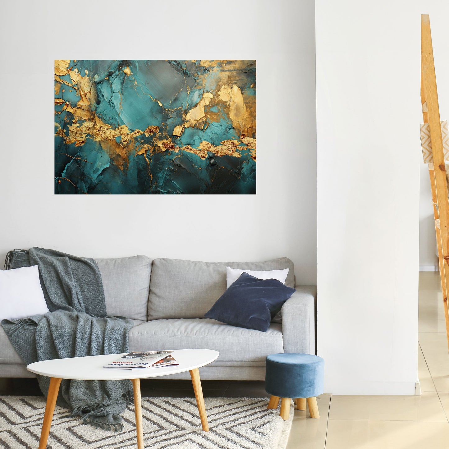 Poster orizzontale staccabile e attaccabile CELESTIAL GOLDRUSH