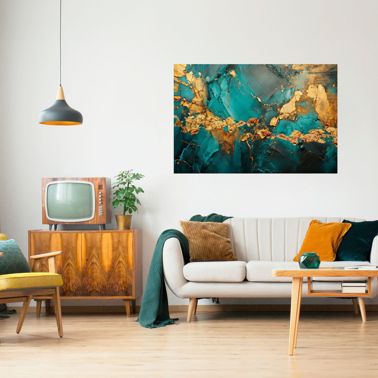 Poster orizzontale staccabile e attaccabile CELESTIAL GOLDRUSH