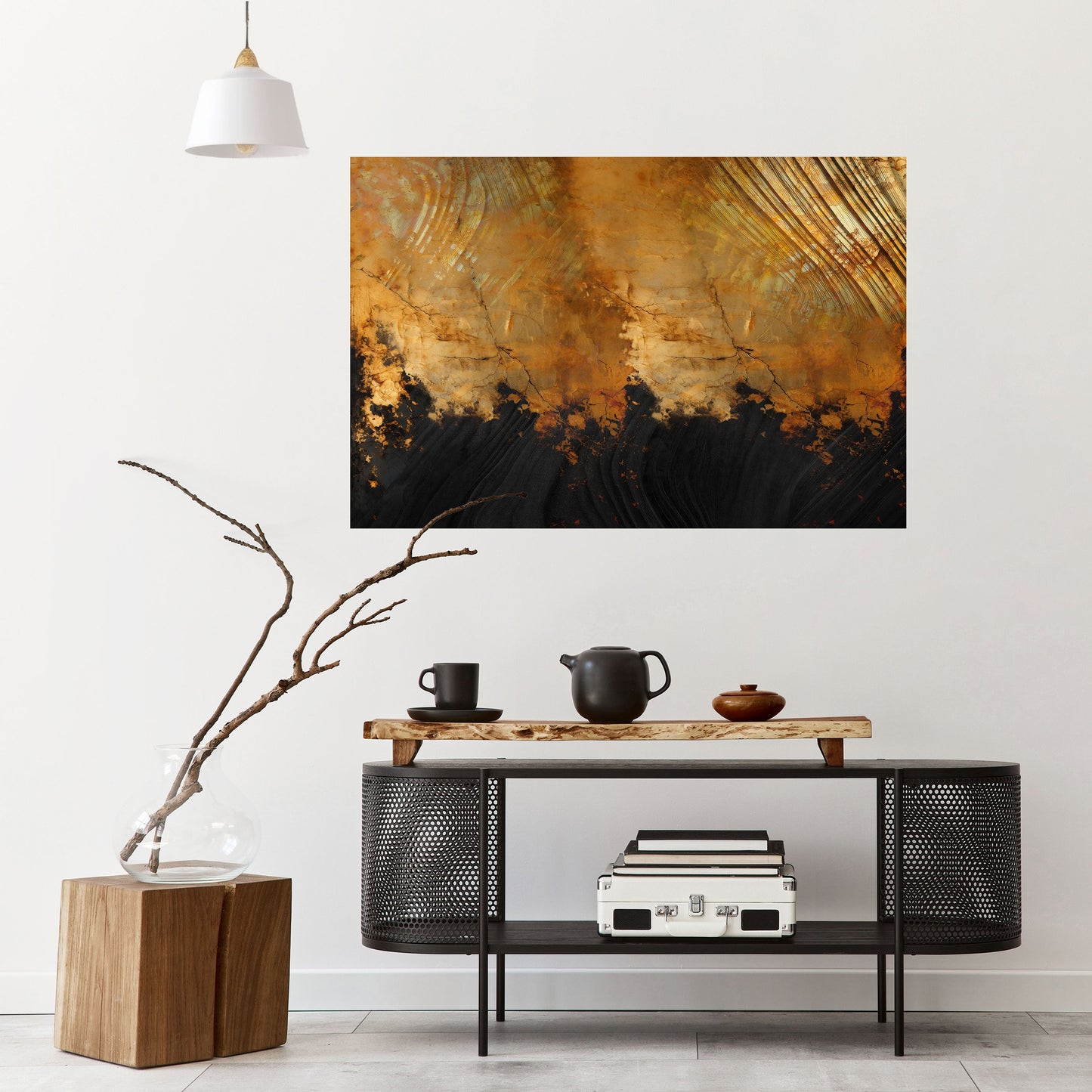 Poster orizzontale staccabile e attaccabile FLUID EMBER