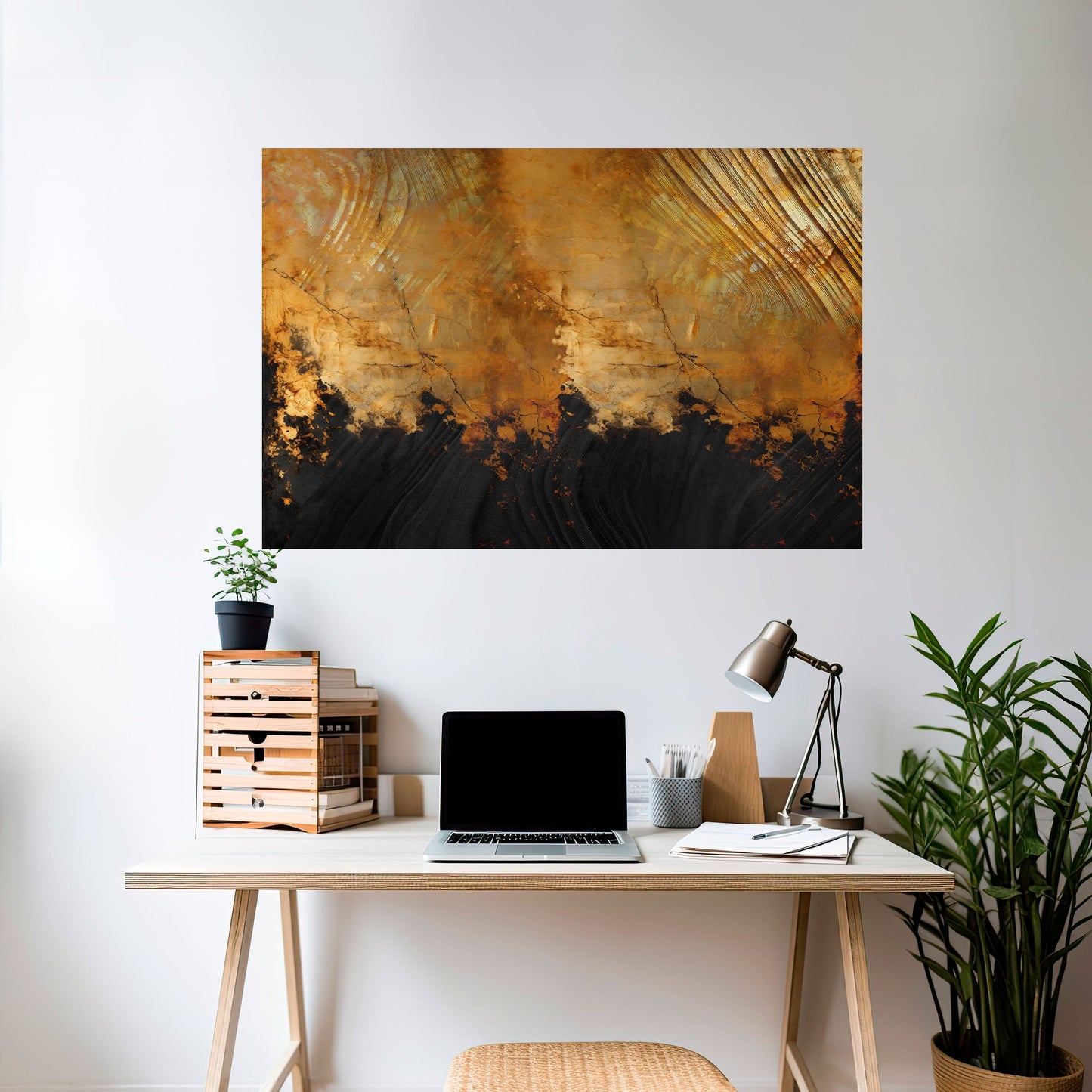 Poster orizzontale staccabile e attaccabile FLUID EMBER