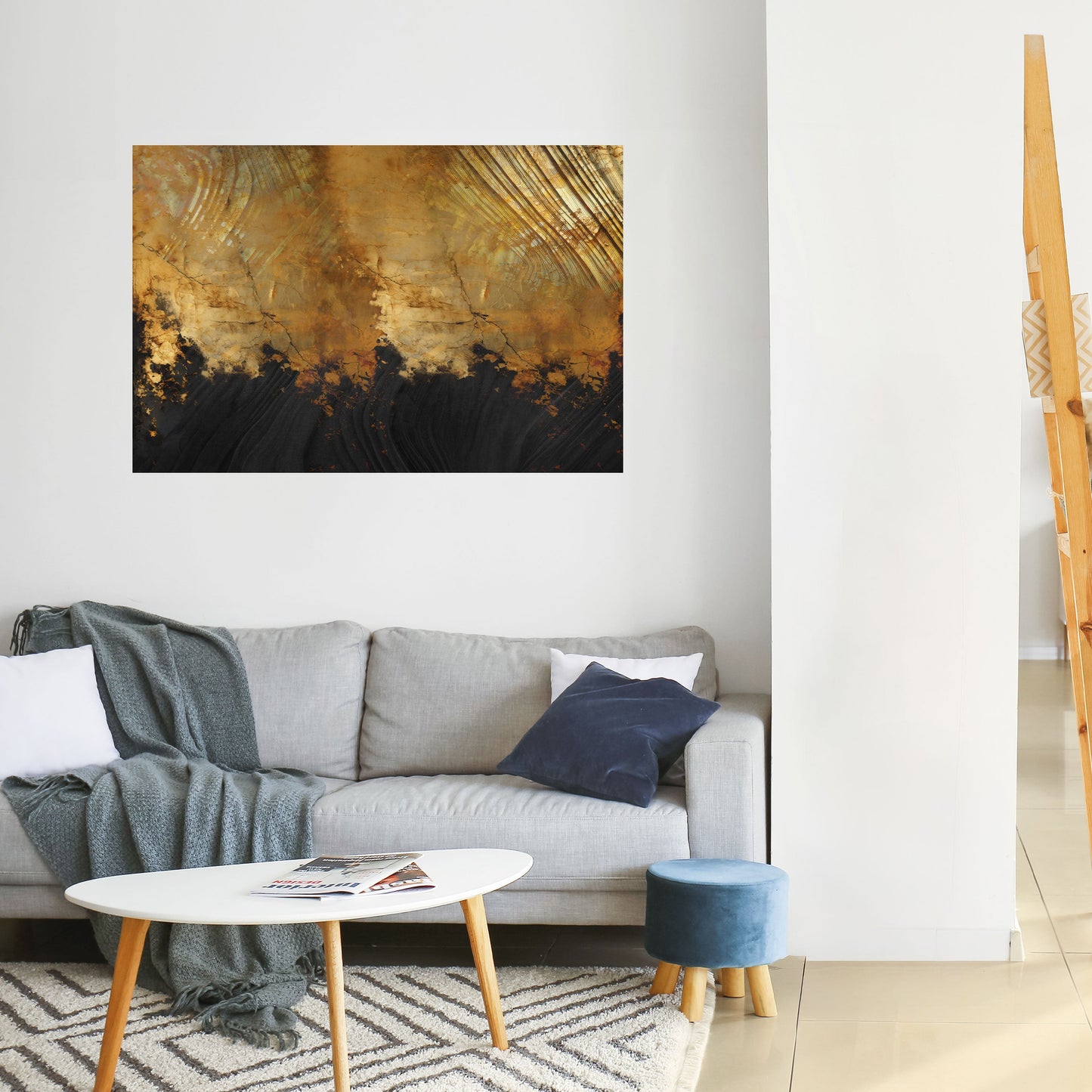 Poster orizzontale staccabile e attaccabile FLUID EMBER