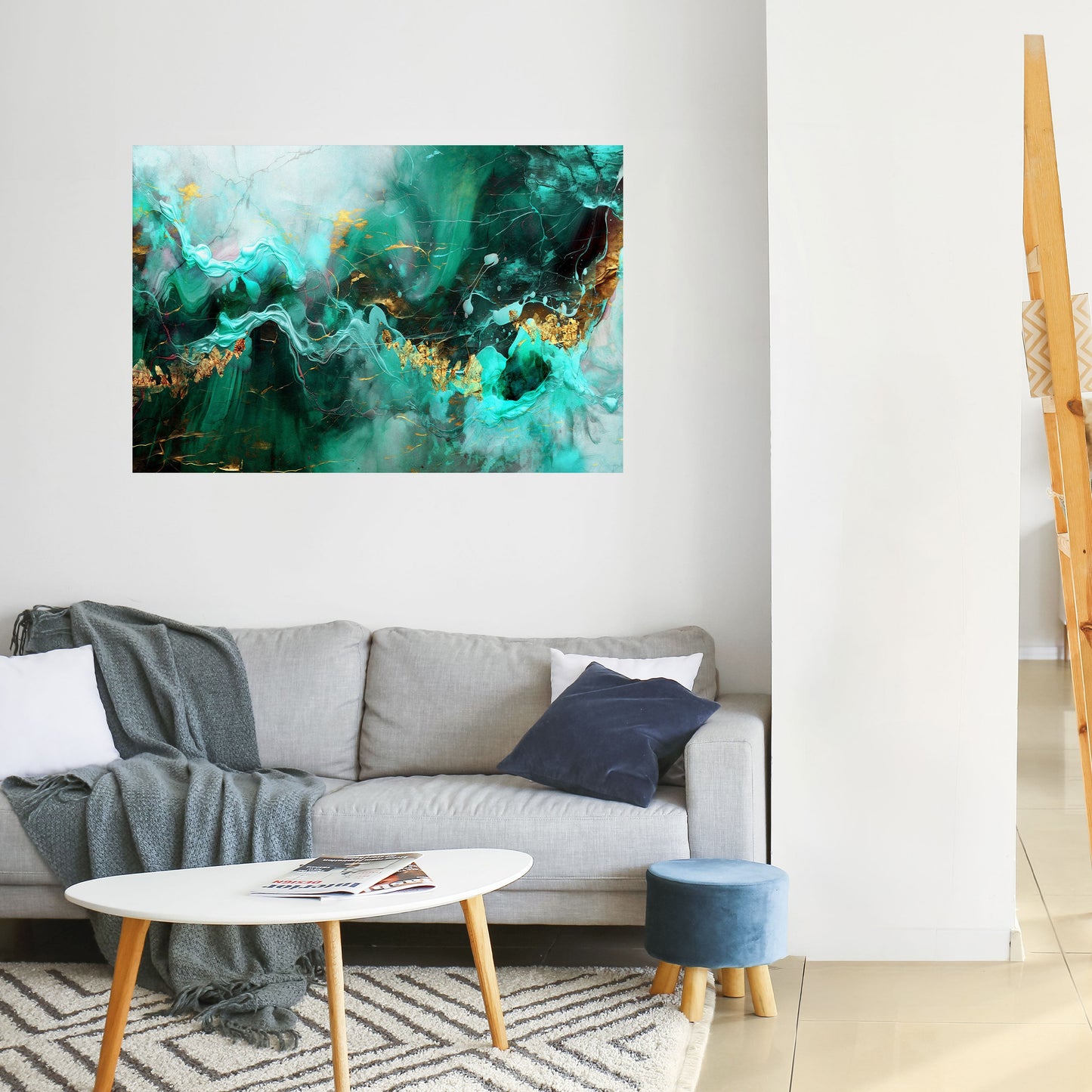 GRACEFUL WAVES Poster orizzontale staccabile e attaccabile
