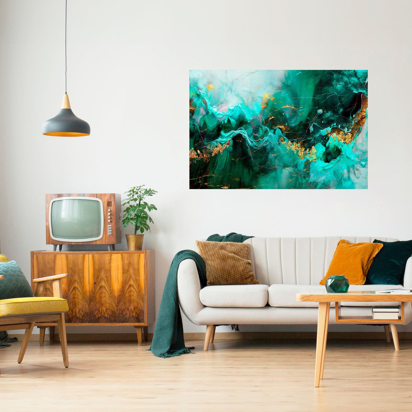 GRACEFUL WAVES Poster orizzontale staccabile e attaccabile