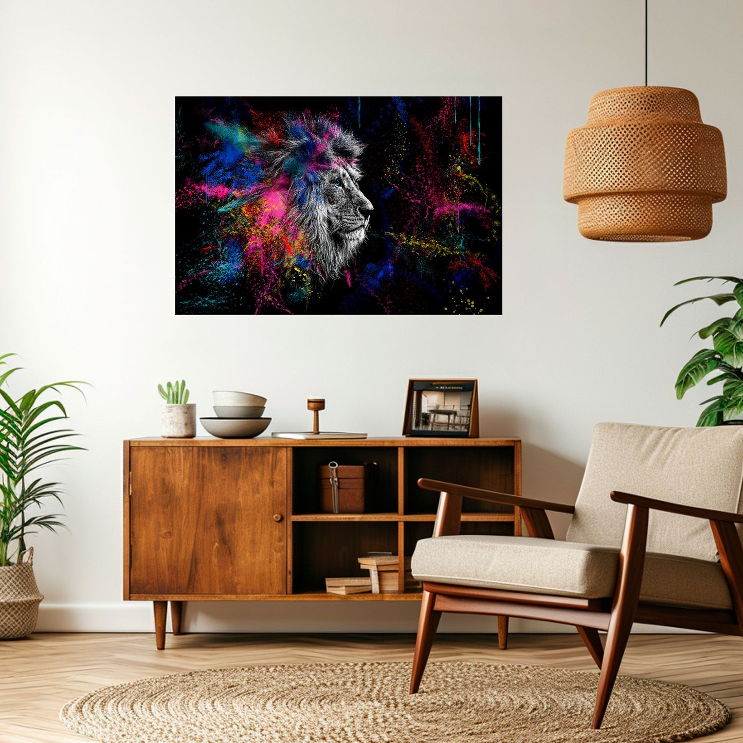 Poster orizzontale staccabile e attaccabile LION ARTISTRY