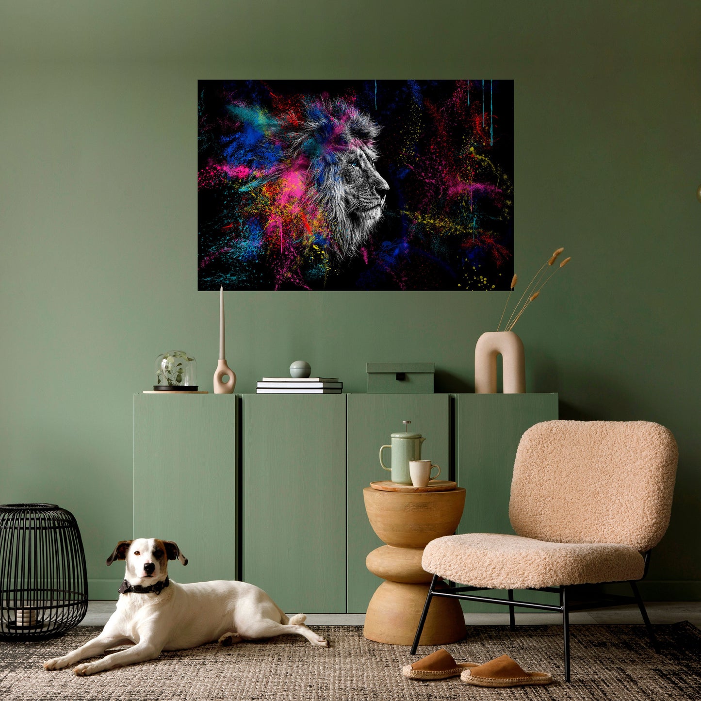 Poster orizzontale staccabile e attaccabile LION ARTISTRY