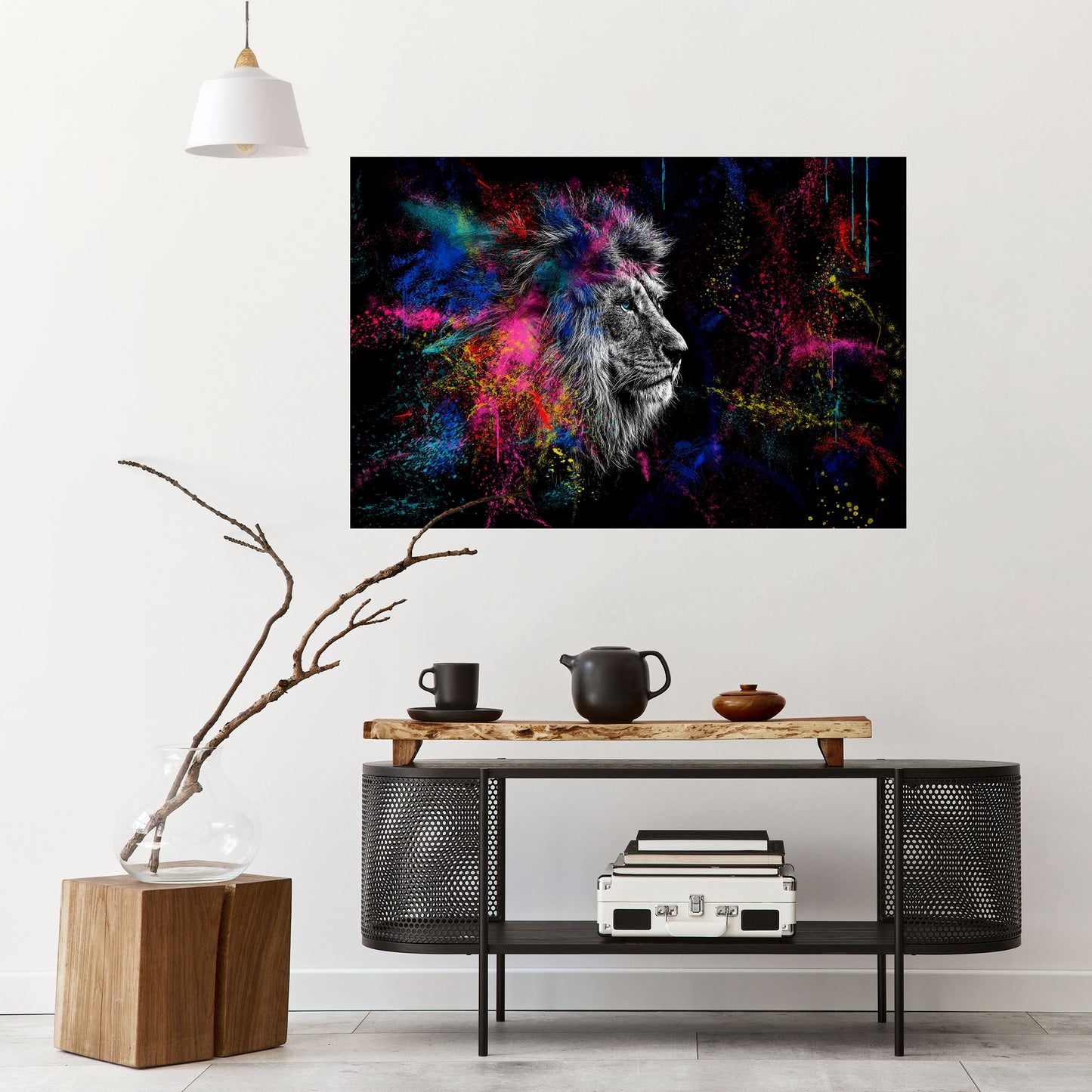 Poster orizzontale staccabile e attaccabile LION ARTISTRY