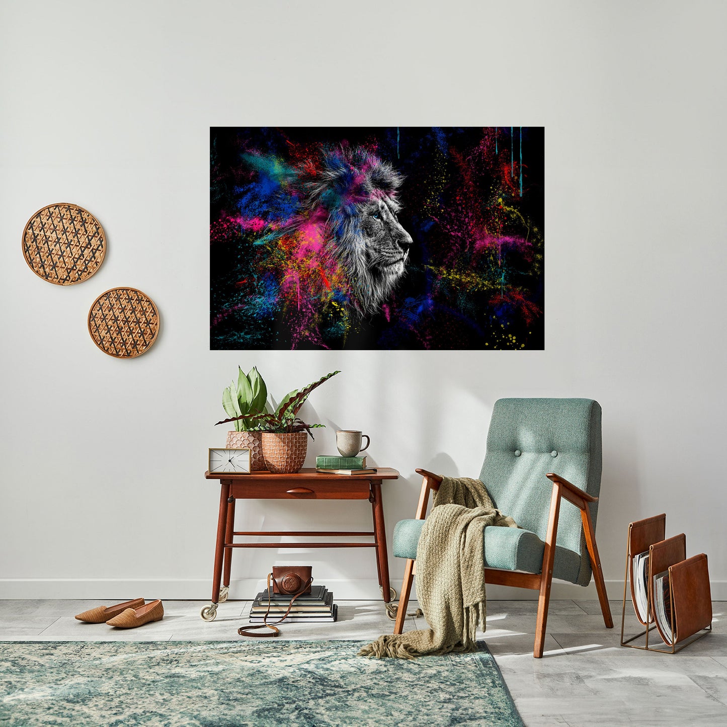 Poster orizzontale staccabile e attaccabile LION ARTISTRY