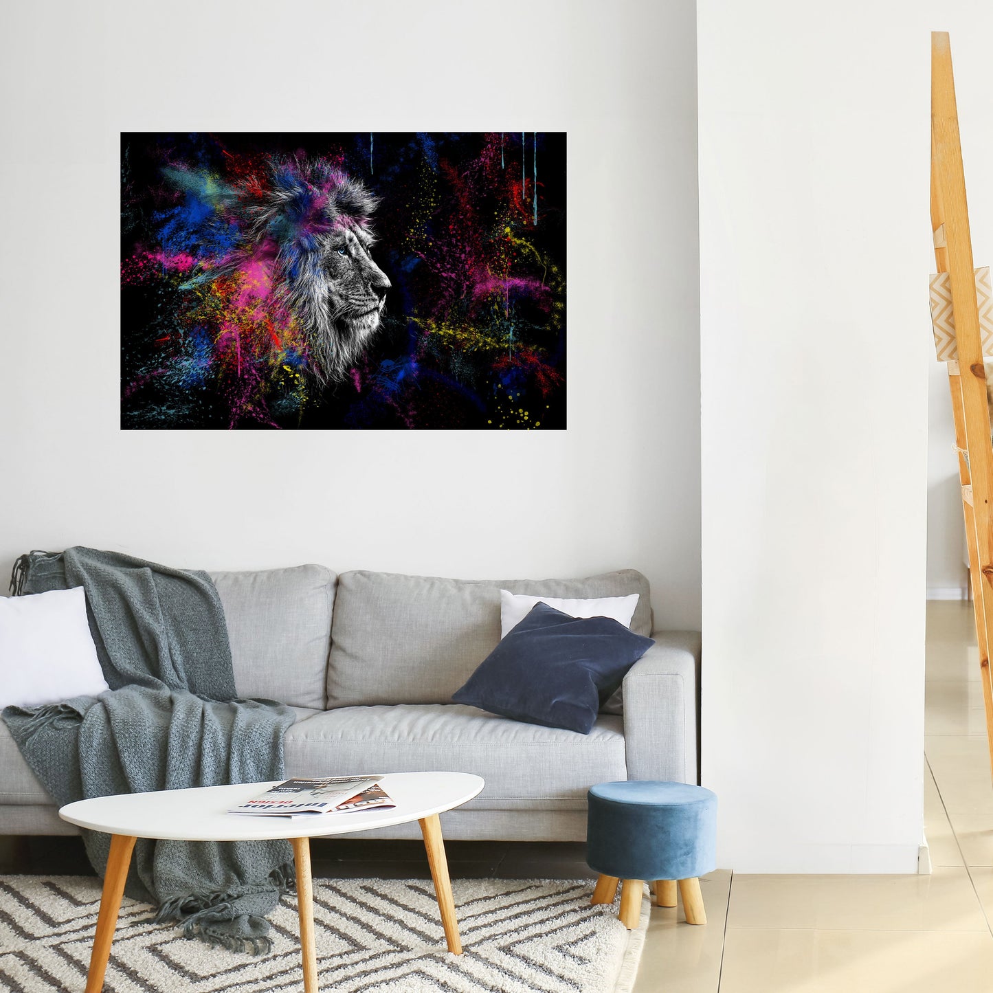 Poster orizzontale staccabile e attaccabile LION ARTISTRY